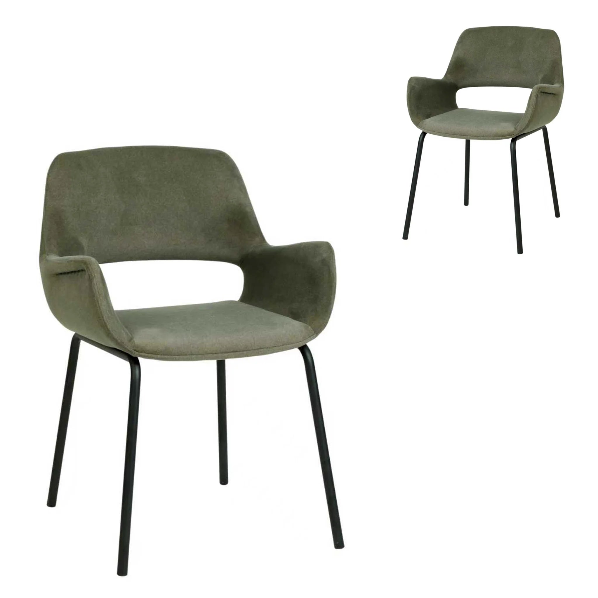 Showcasing Kimila Black Dining Chair - Dark Moss Green (Set of 2) DC12013-FHx2 Dining Chair by Calibre Furniturs
