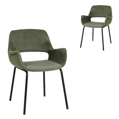 Showcasing Kimila Black Dining Chair - Dark Moss Green (Set of 2) DC12013-FHx2 Dining Chair by Calibre Furniturs