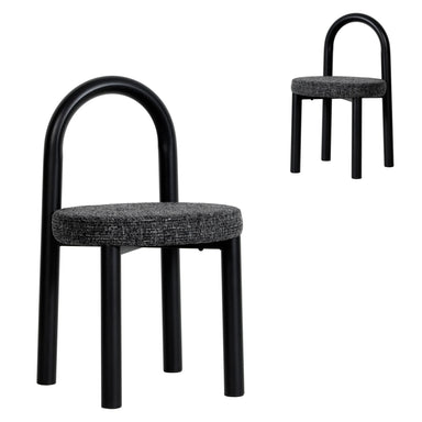 Showcasing Bosalo Black Dining Chair - Field Charcoal (Set of 2) DC12015-FHx2 Dining Chair by Calibre Furniturs