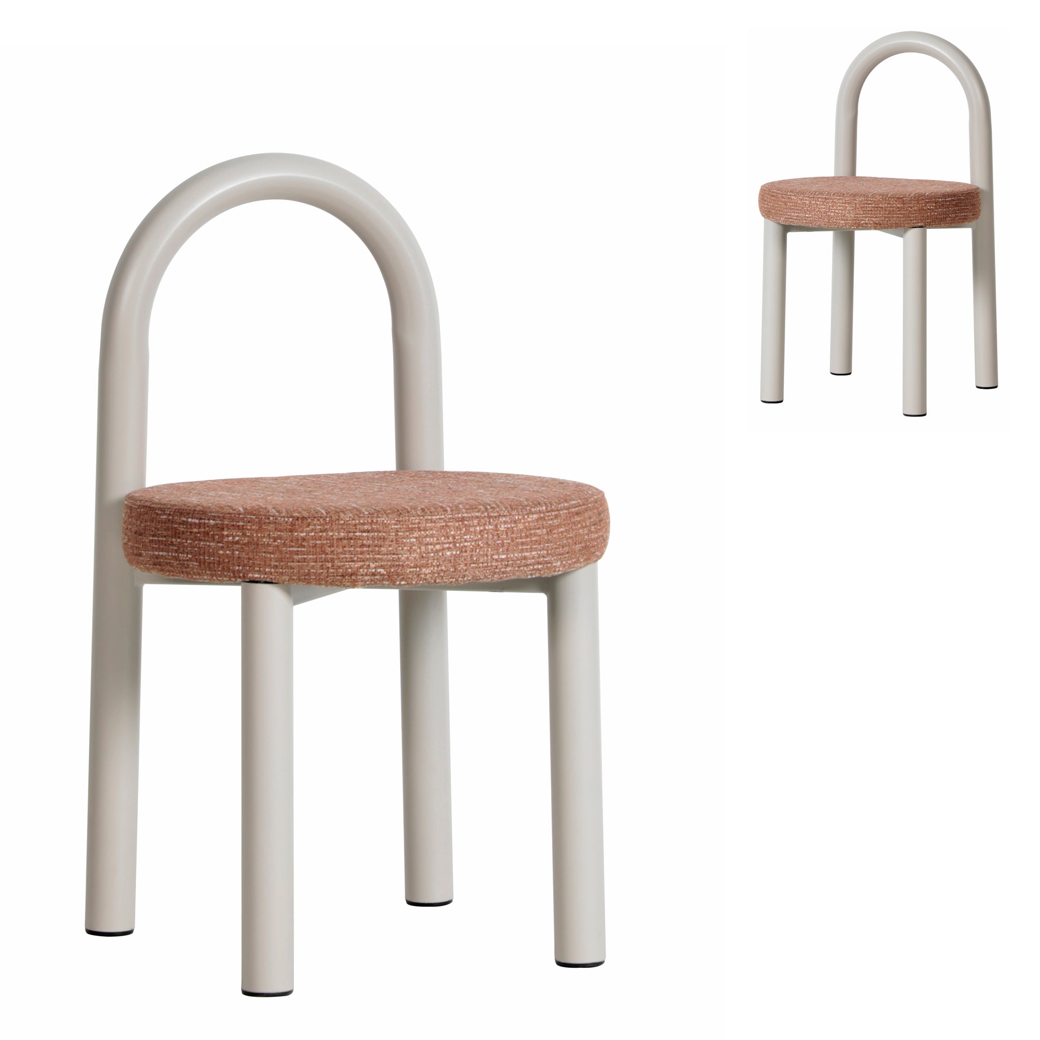 CDC12016-FH Light Grey Dining Chair - Russet Brown (Set of 2)