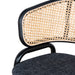 Fabric Dining Chair - Dark Grey with Rattan Back (Set of 2) - image 8