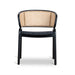 Fabric Dining Chair - Dark Grey with Rattan Back (Set of 2) - image 2
