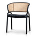 Fabric Dining Chair - Dark Grey with Rattan Back (Set of 2) - image 3