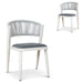Showcasing Pigasora Sand White Outdoor Dining Chair - Grey (Set of 2) DC12049-IDx2 Dining Chair by Calibre Furniturs