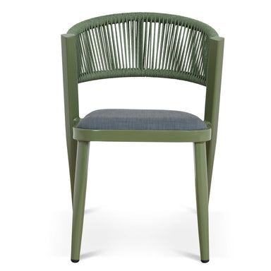 Showcasing Luvela Army Green Outdoor Dining Chair - Grey (Set of 2) DC12050-IDx2 Dining Chair by Calibre Furniturs