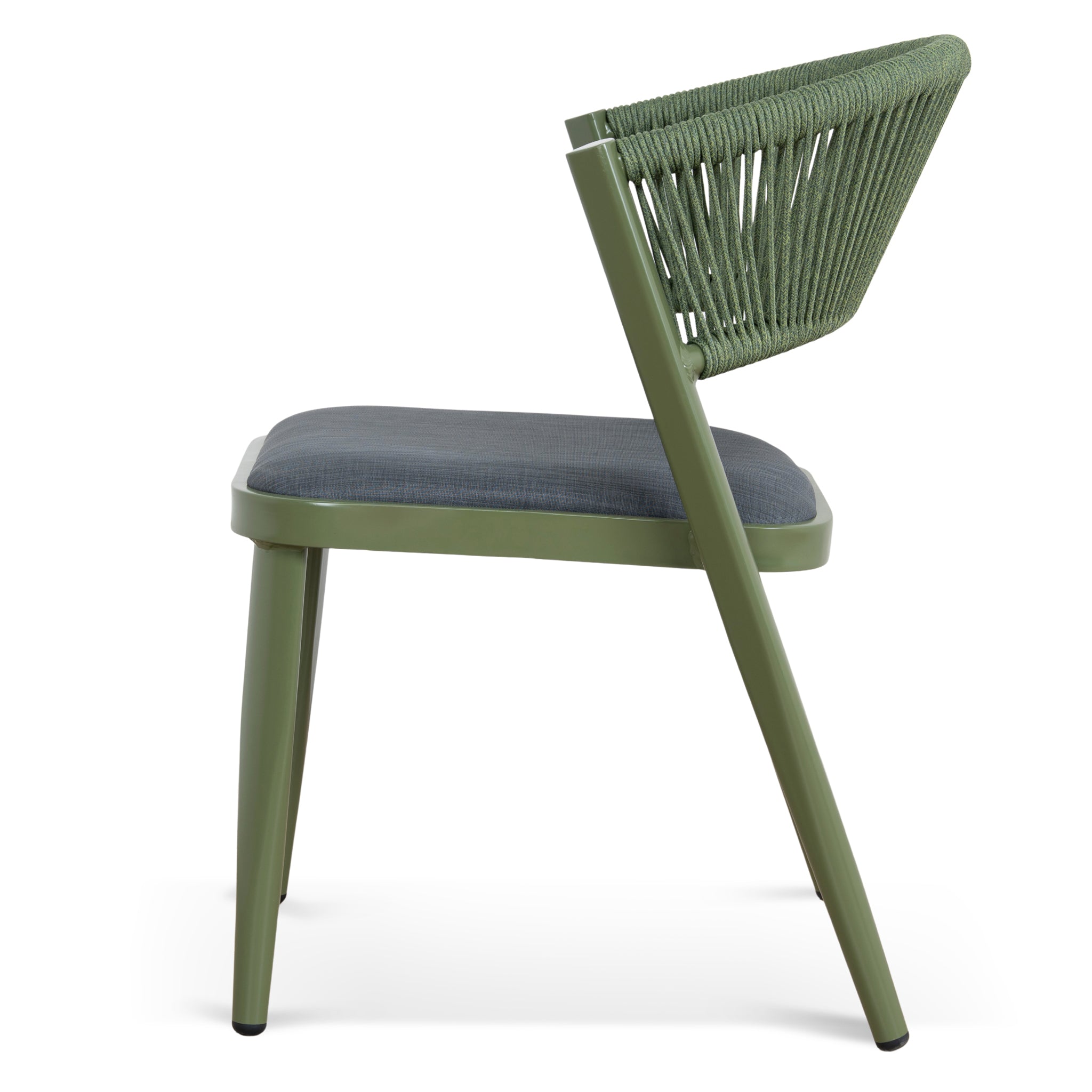CDC12050-ID Army Green Outdoor Dining Chair - Grey  (Set of 2)