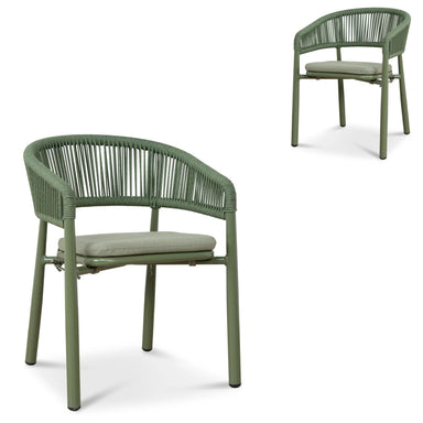 Showcasing Sireria Outdoor Dining Chair - Army Green (Set of 2) DC12061-IDx2 Dining Chair by Calibre Furniturs