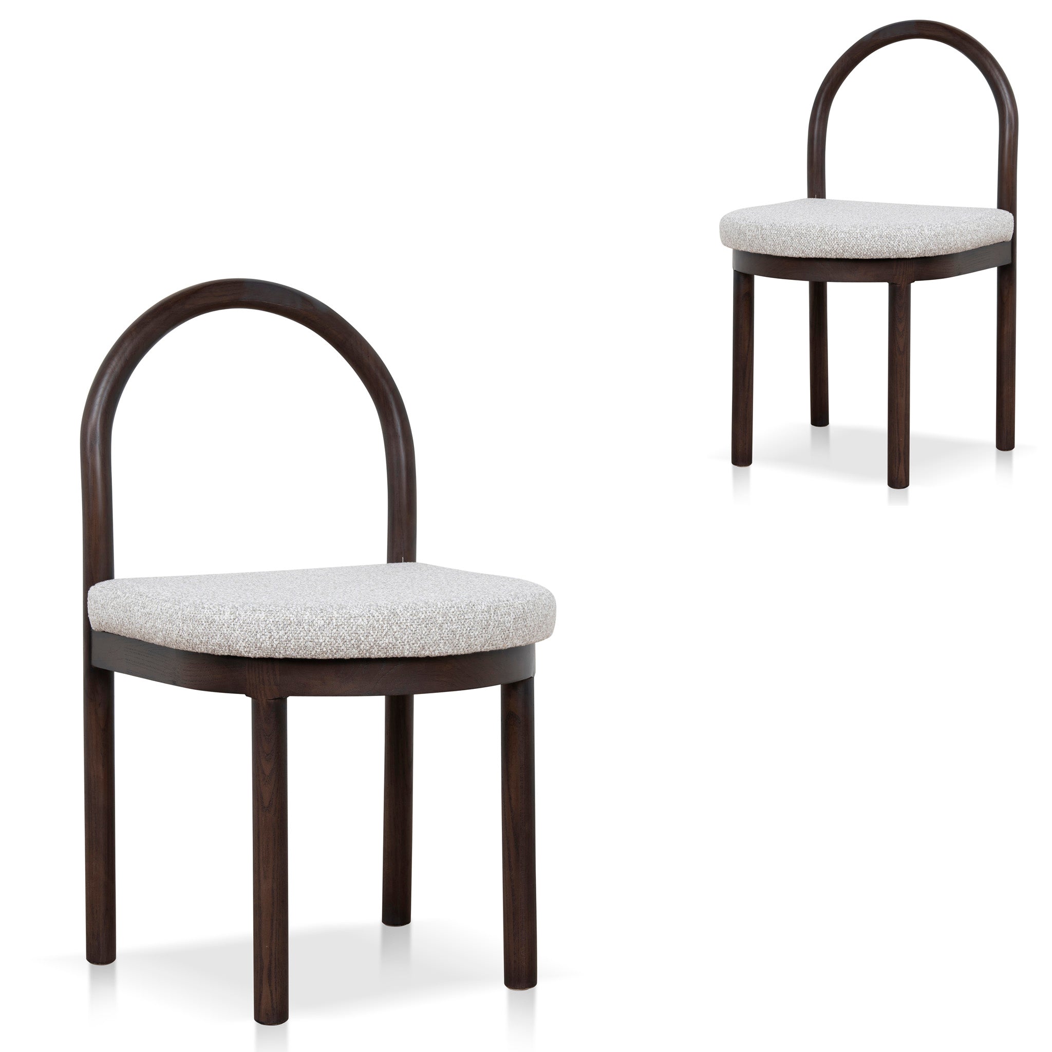 CDC12107-LJ Brown Dining Chair - Clay Grey (Set of 2)