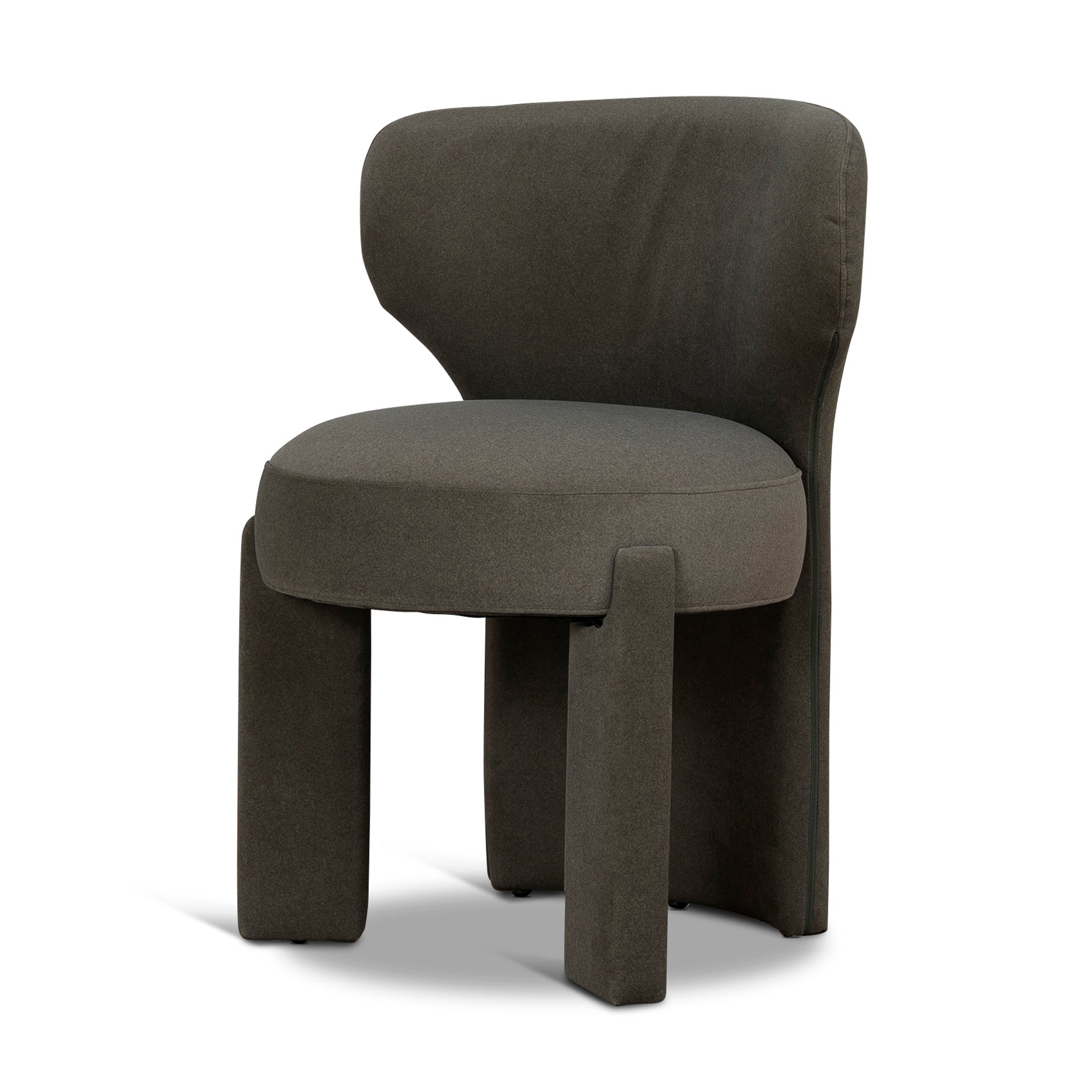 Fabric Dining Chair - Dark Moss Green