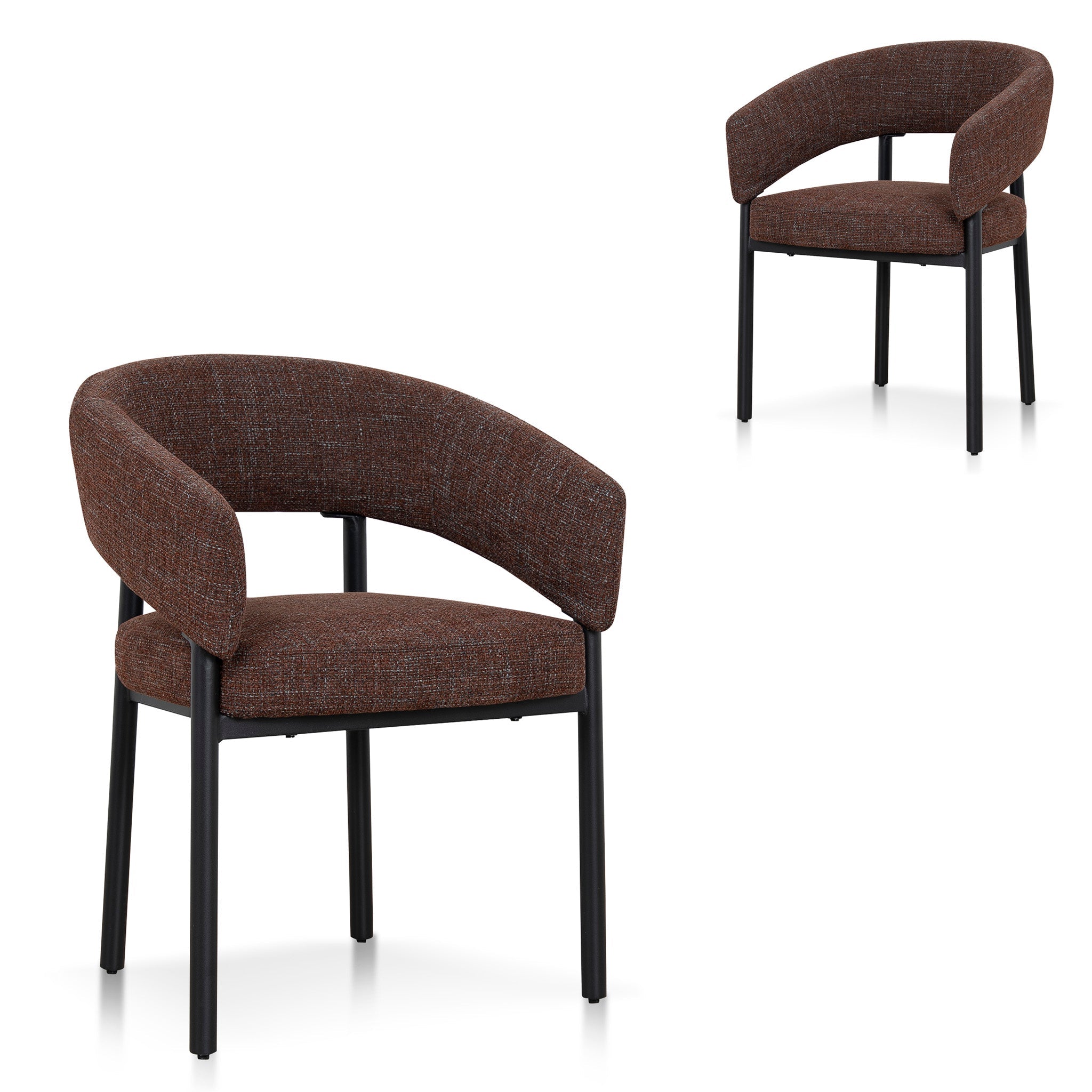 Black Dining Chair - Moss Brown (Set of 2) - Caleo