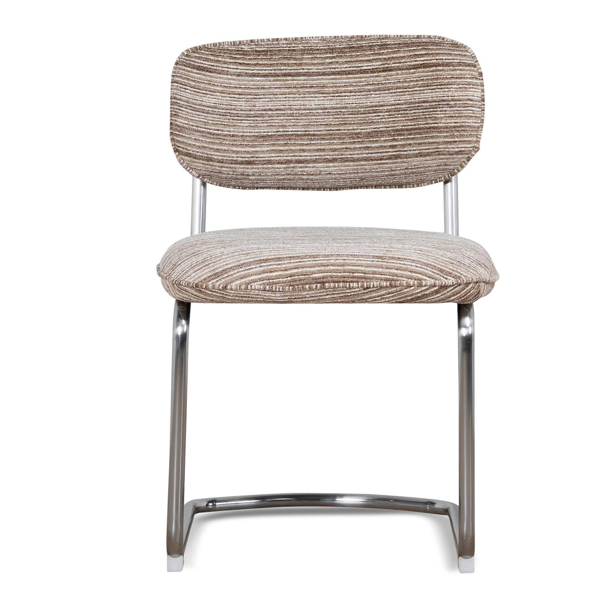 Chrome Dining Chair - Coconut Stripe (Set of 2)