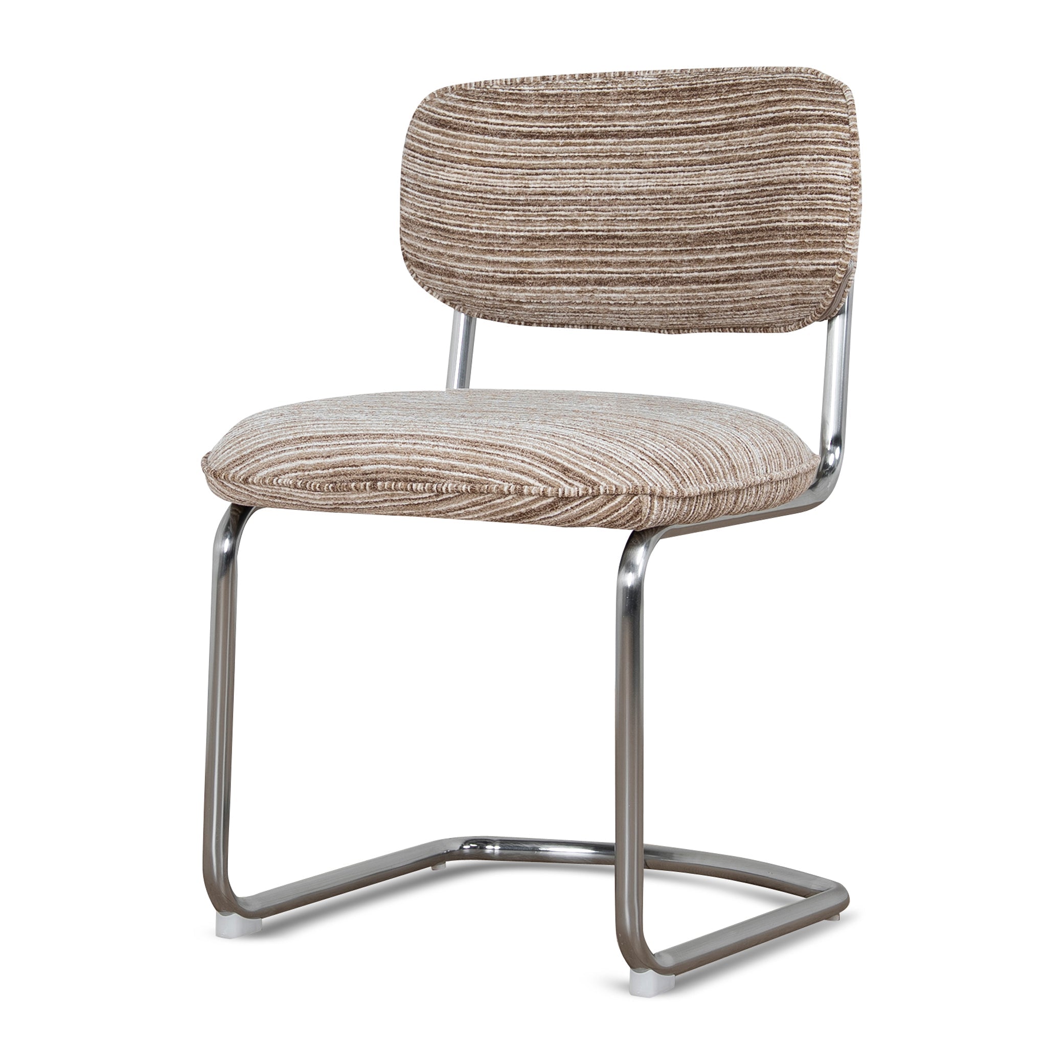 CDC12472-CI Chrome Dining Chair - Coconut Stripe (Set of 2)