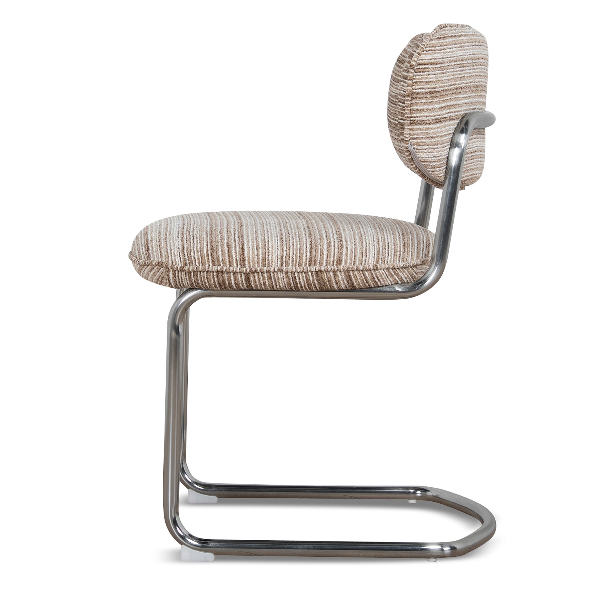 CDC12472-CI Chrome Dining Chair - Coconut Stripe (Set of 2)