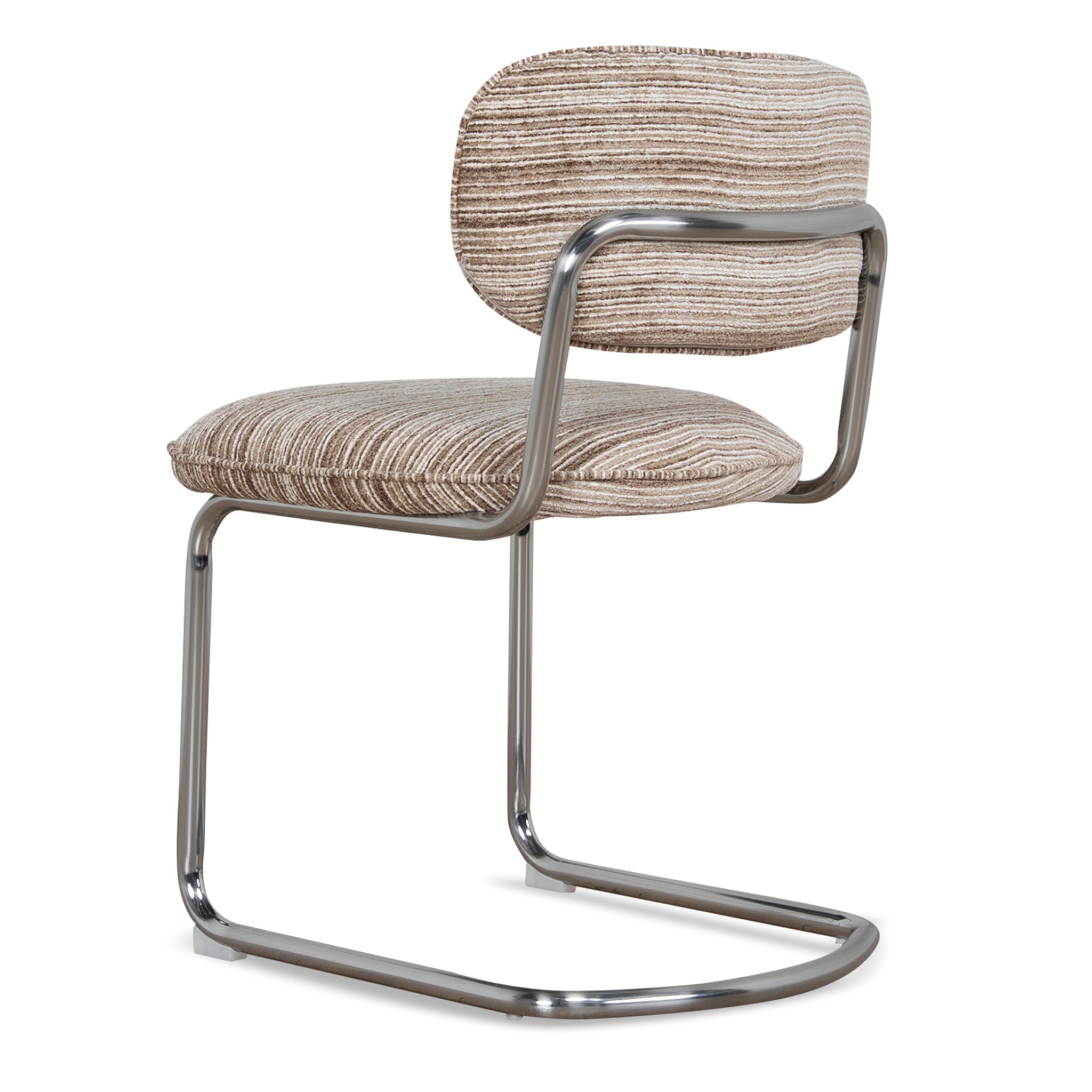CDC12472-CI Chrome Dining Chair - Coconut Stripe (Set of 2)