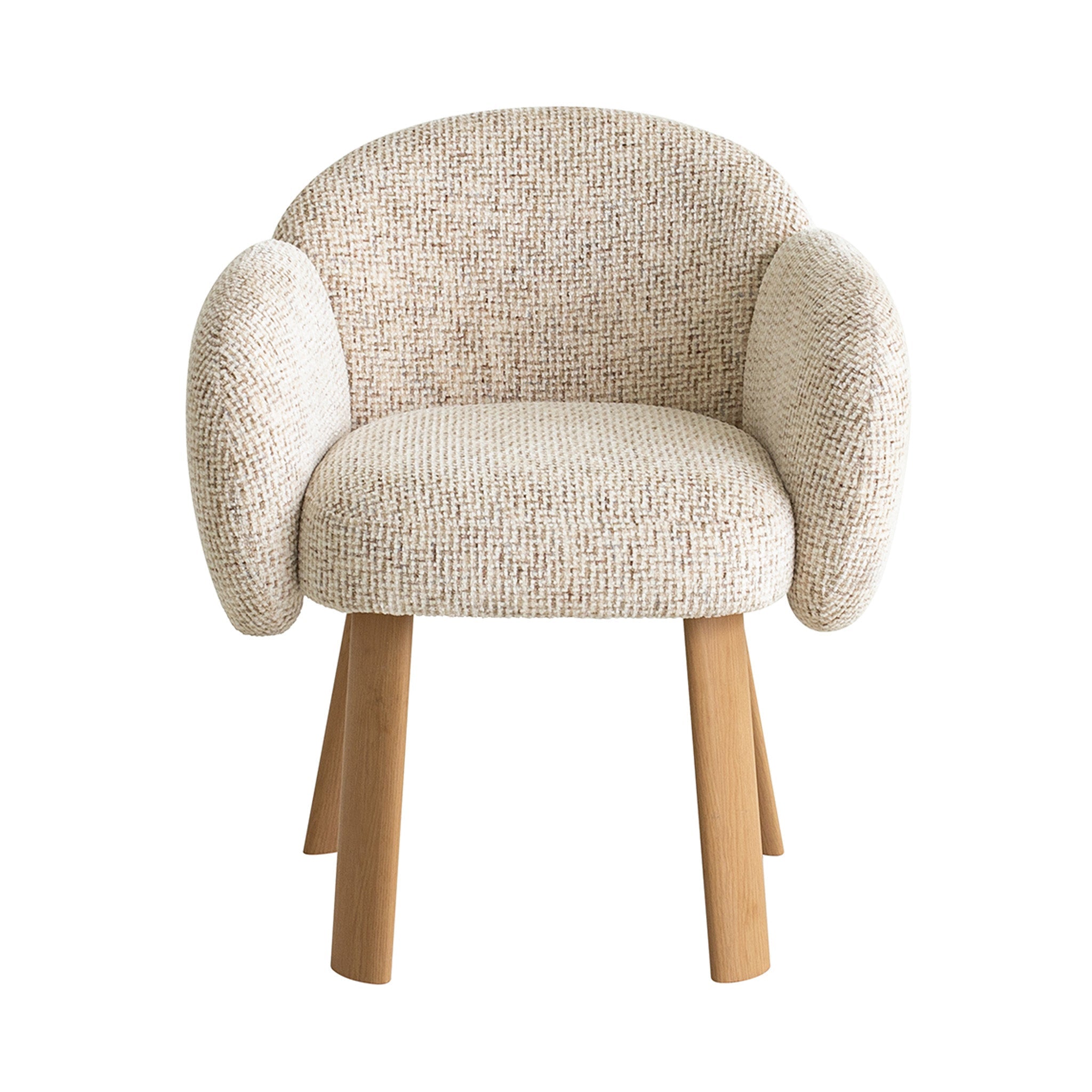 66cm Natural Dining Chair - Honeycomb White - image 2