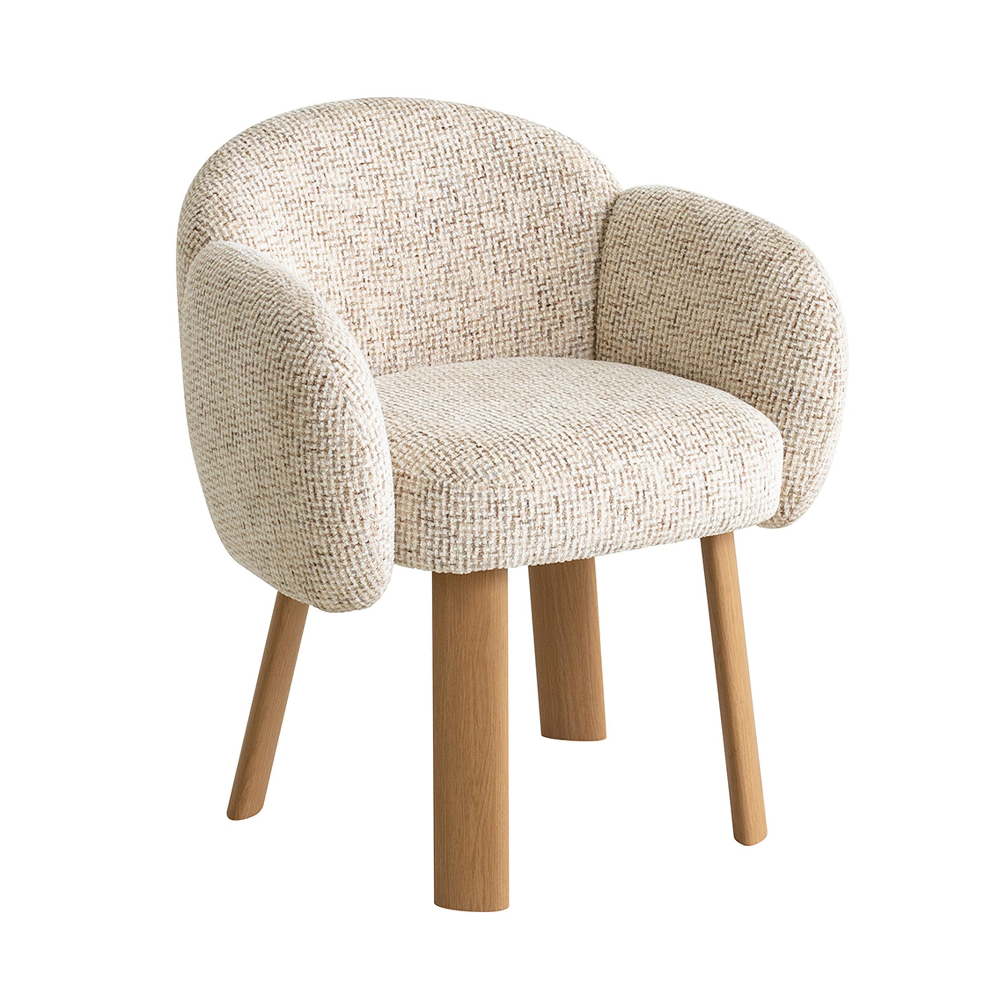 66cm Natural Dining Chair - Honeycomb White