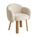 66cm Natural Dining Chair - Honeycomb White