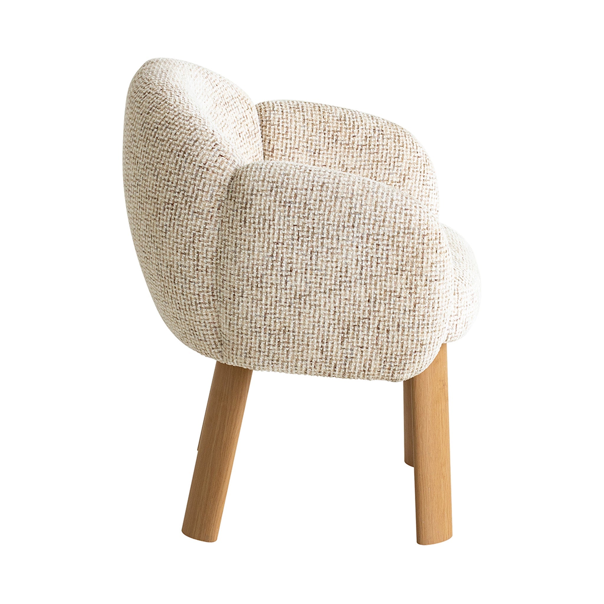 66cm Natural Dining Chair - Honeycomb White - image 3