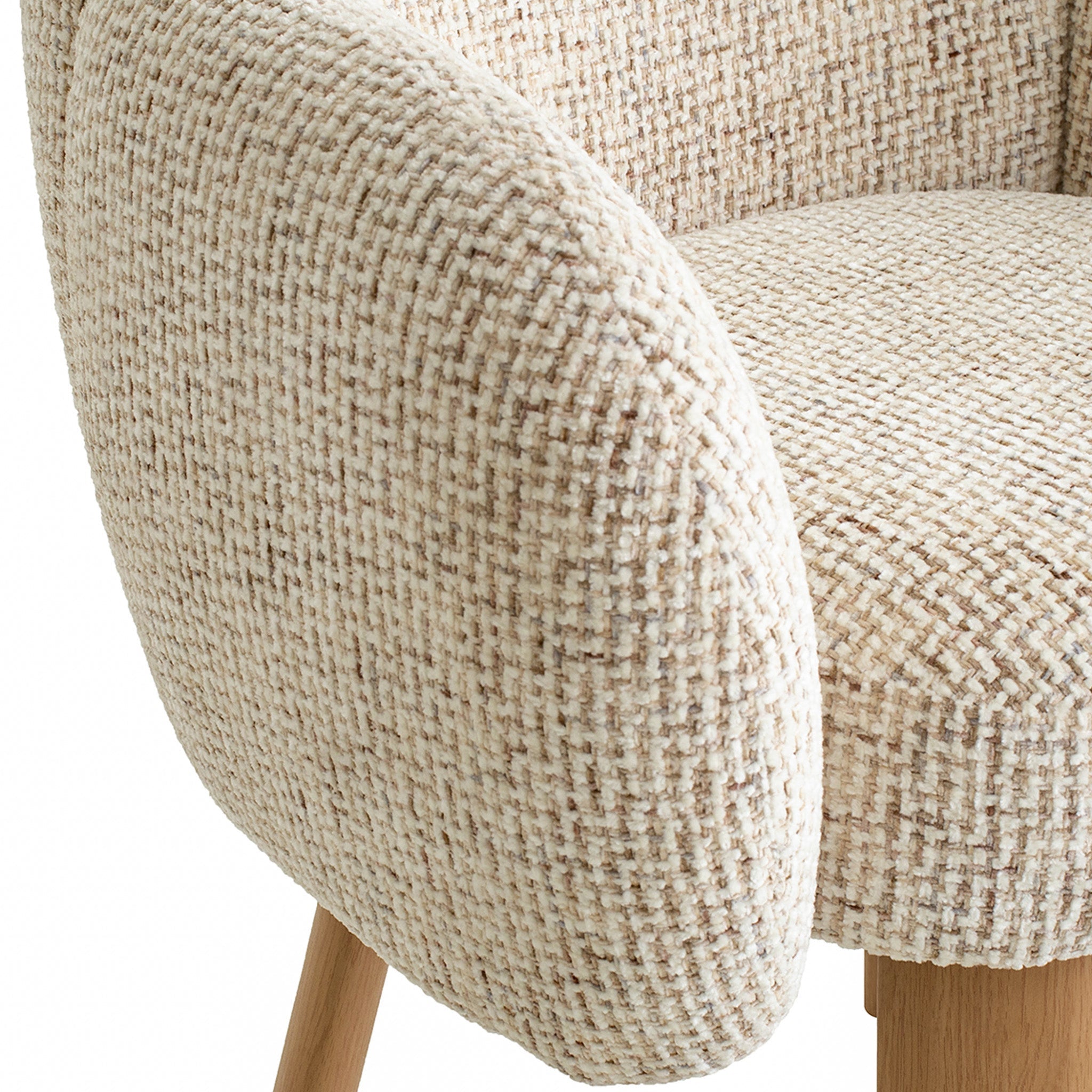 66cm Natural Dining Chair - Honeycomb White - image 5