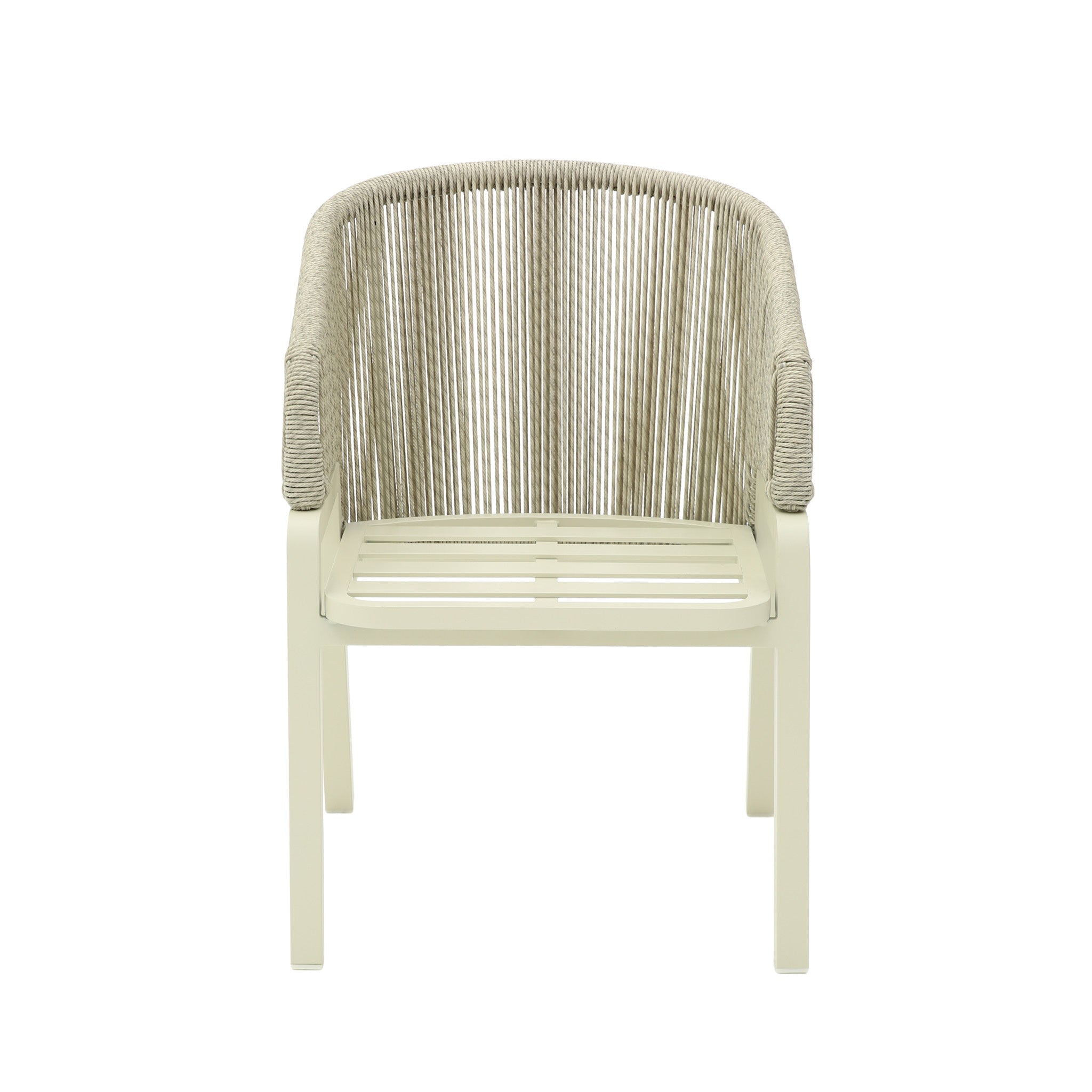 CDC12620-KT Grey Rattan Outdoor Dining Chair - Grey Cushion (Set of 2)