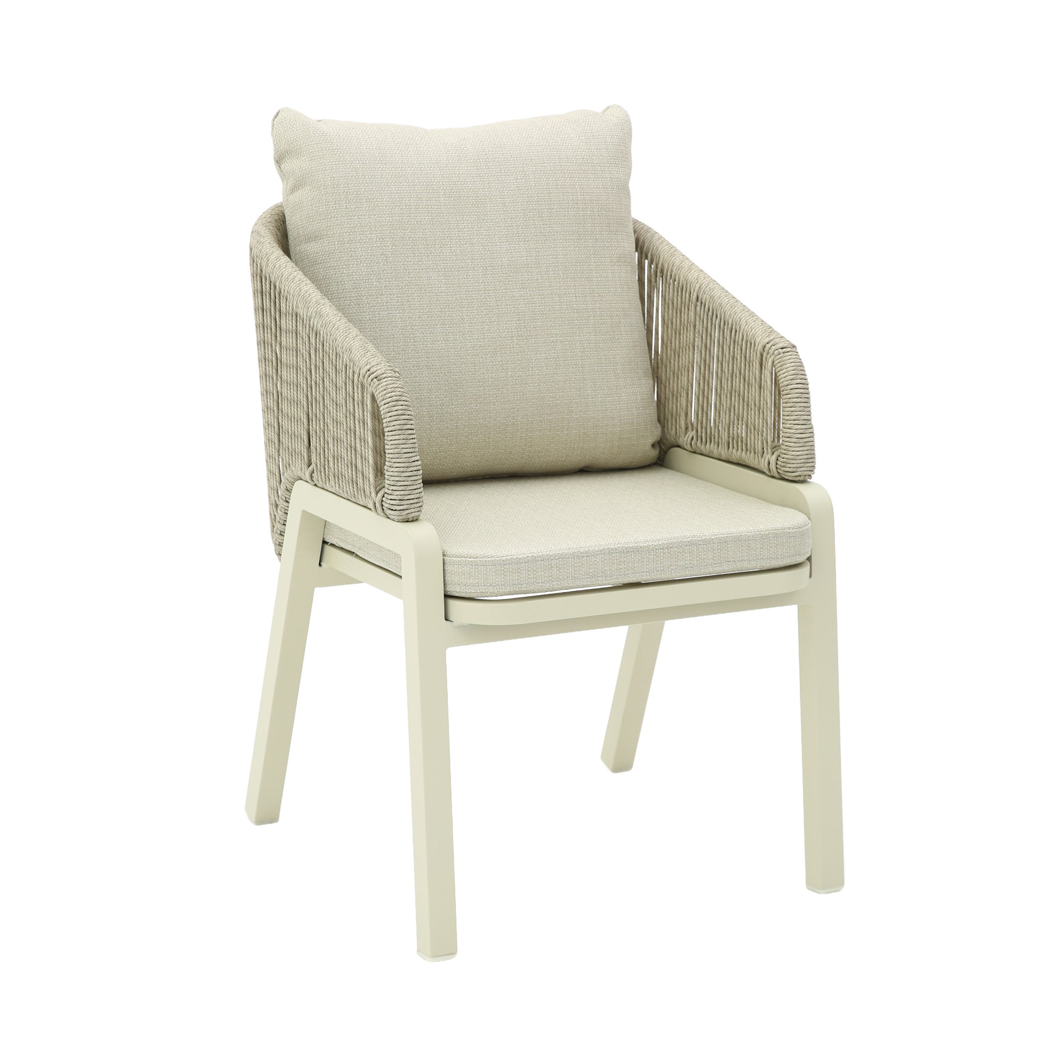 CDC12620-KT Grey Rattan Outdoor Dining Chair - Grey Cushion (Set of 2)