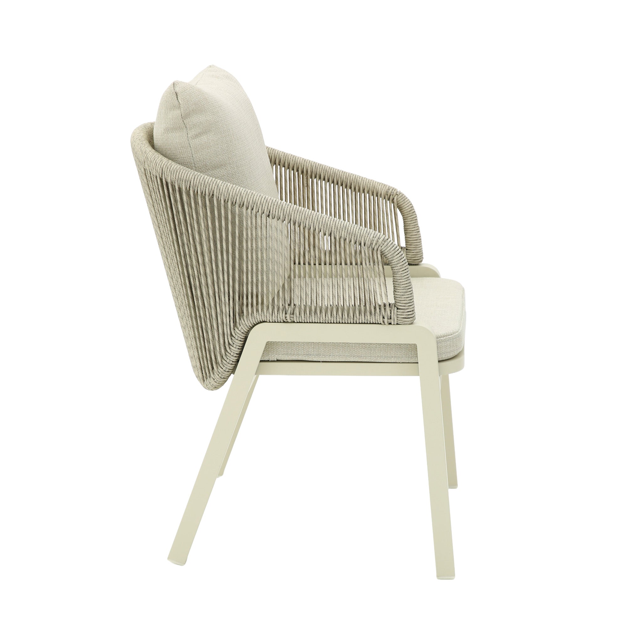 CDC12620-KT Grey Rattan Outdoor Dining Chair - Grey Cushion (Set of 2)