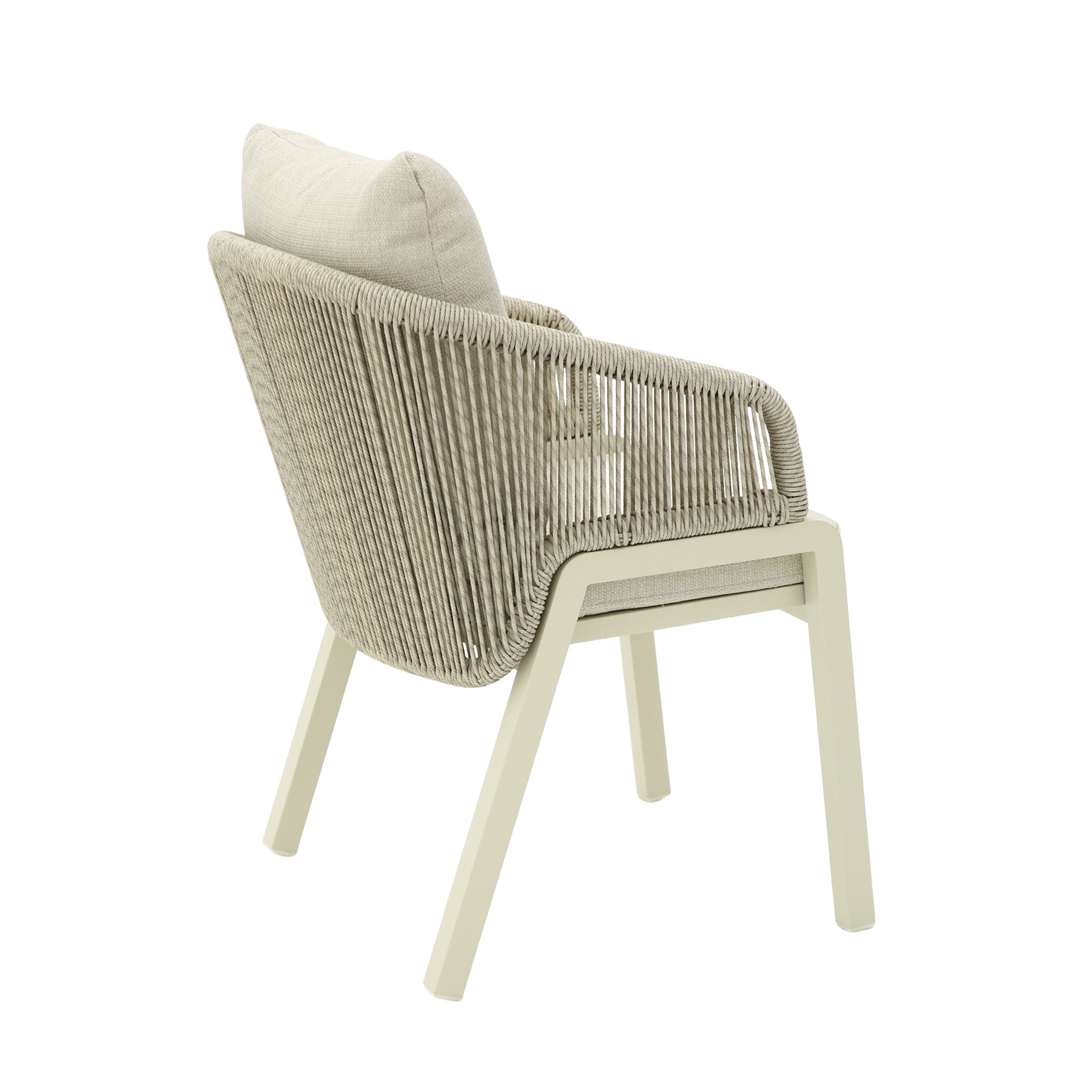 CDC12620-KT Grey Rattan Outdoor Dining Chair - Grey Cushion (Set of 2)
