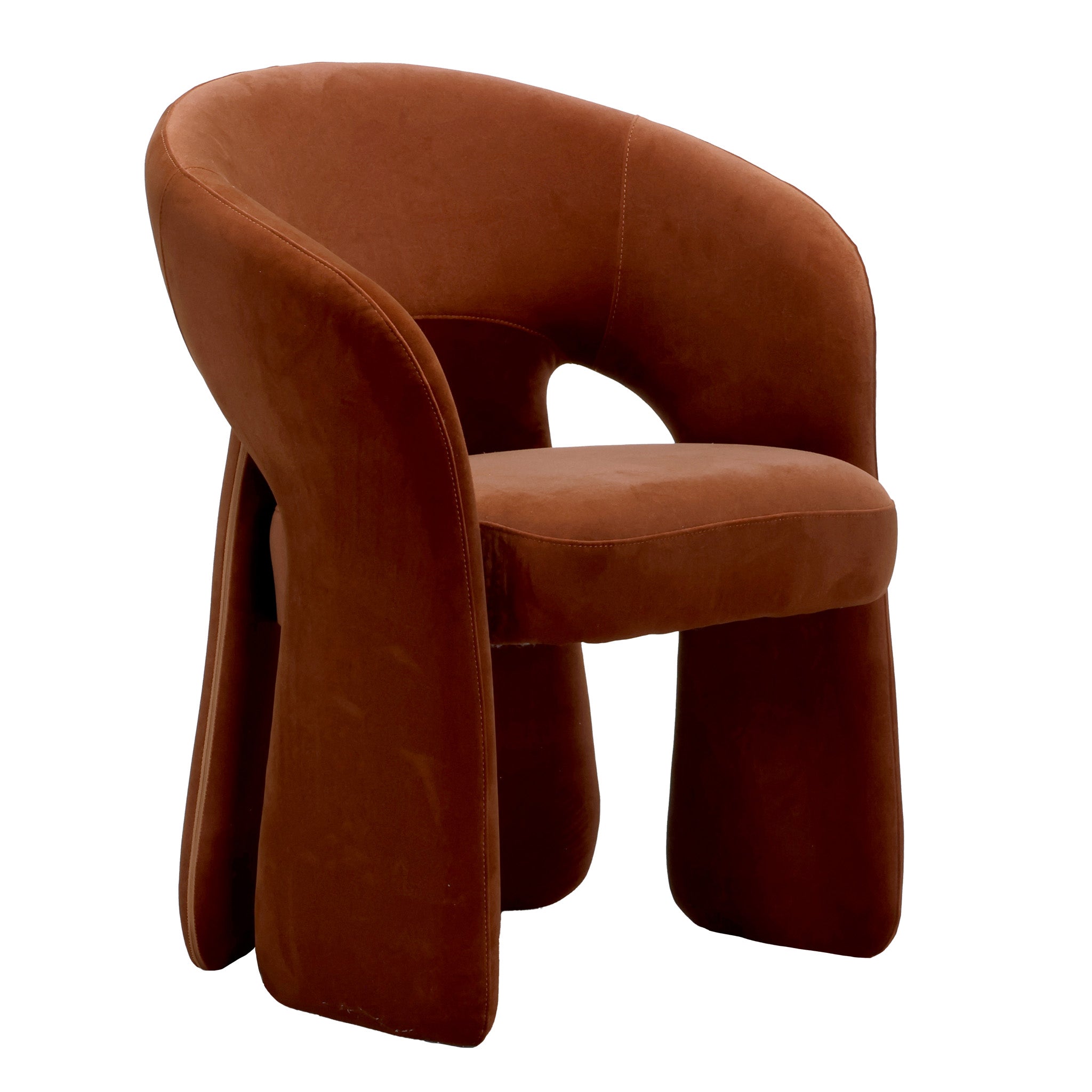 Fabric Dining Chair - Burnt Brown