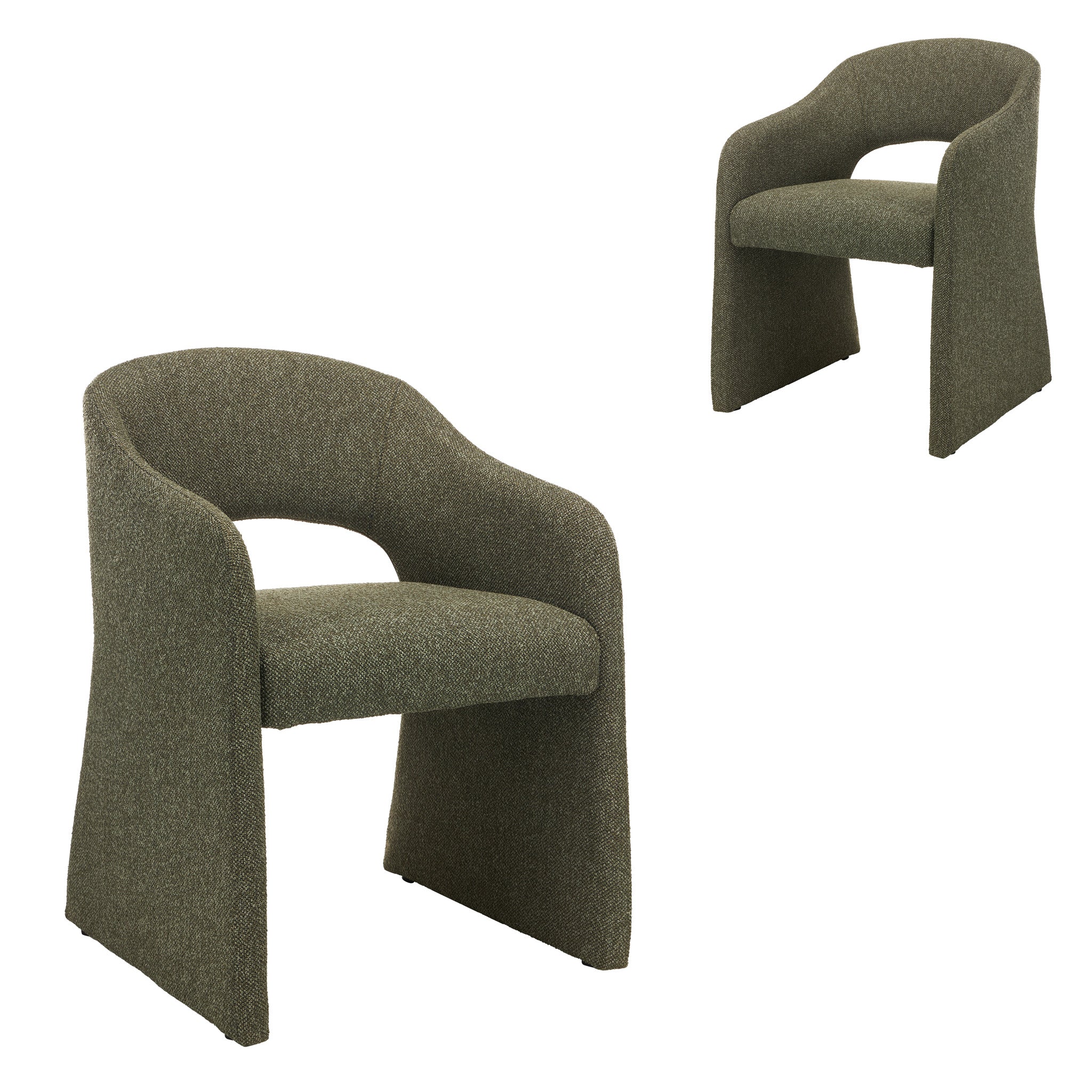 CDC12680-MR Fabric Dining Chair - Twill Green (Set of 2)