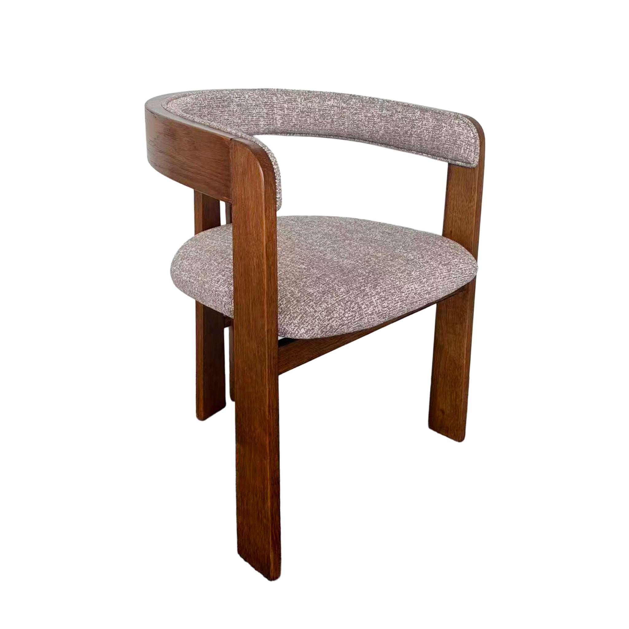 Distressed Walnut Dining Armchair - California Taupe (Set of 2) - Roux