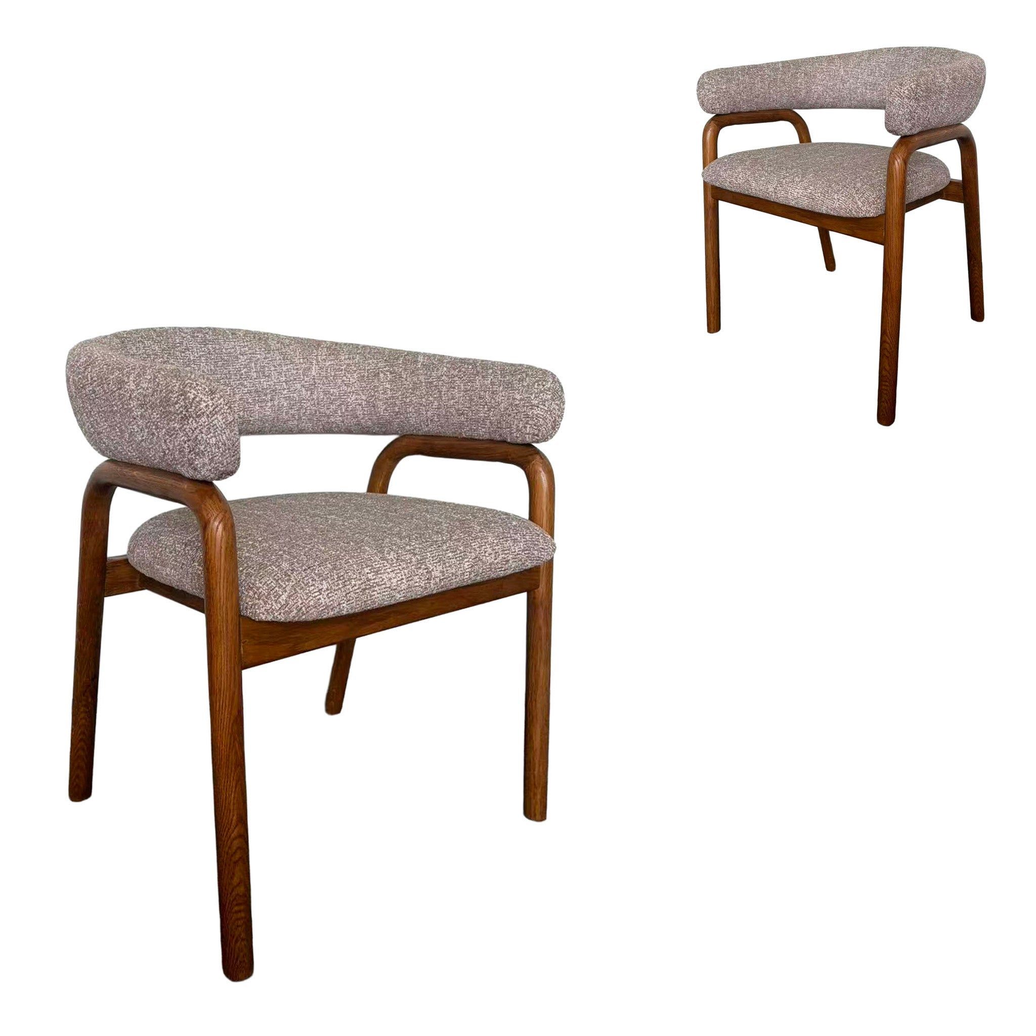 CDC12781-HN Distressed Walnut Dining Armchair - California Taupe (Set of 2)
