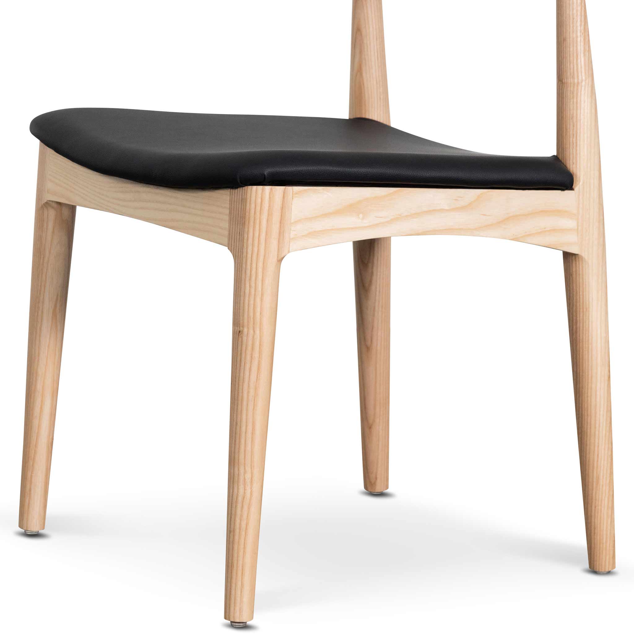 Set of 2 - Henrik Dining Chair - Natural Ash with Black Seat