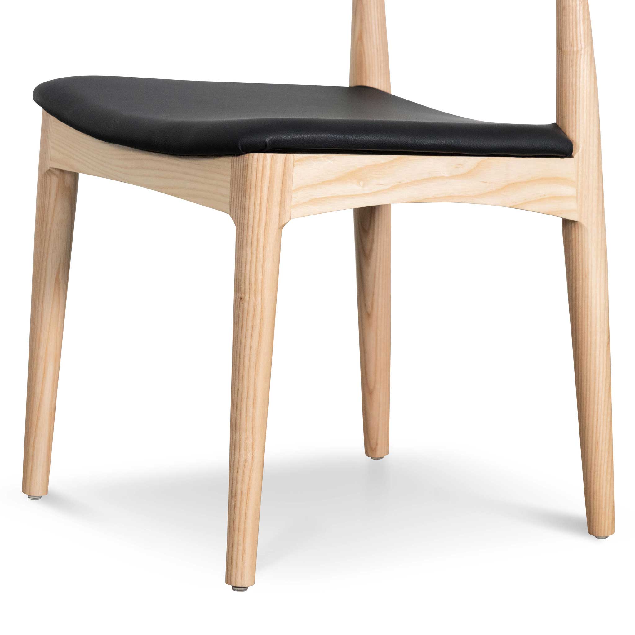 Set of 2 - Henrik Dining Chair - Natural Ash with Black Seat