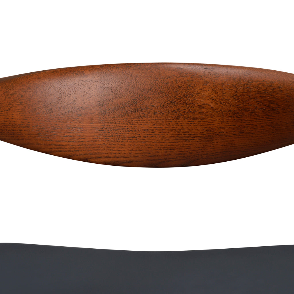 Set of 2 - Henrik Dining Chair - Dark Brown with Black Seat