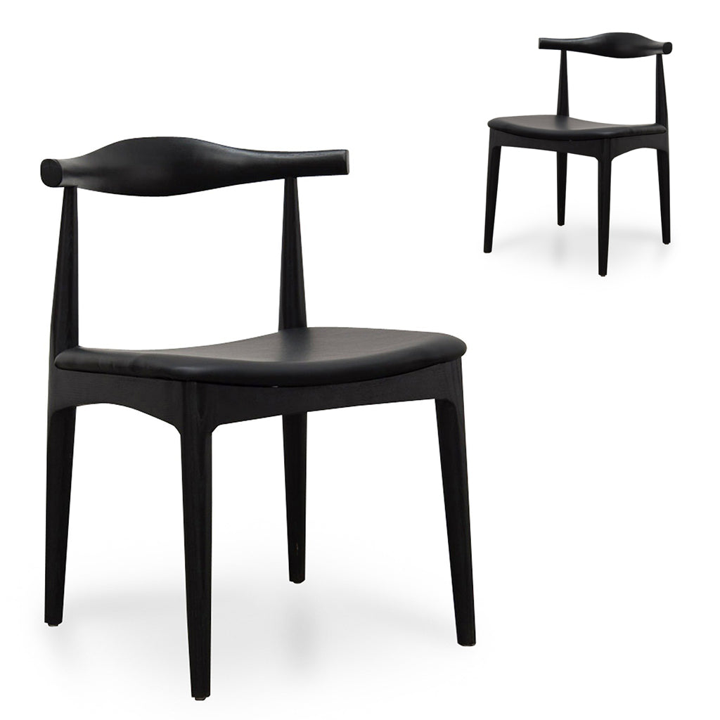 Elbow Dining Chair - Black (Set of 2)