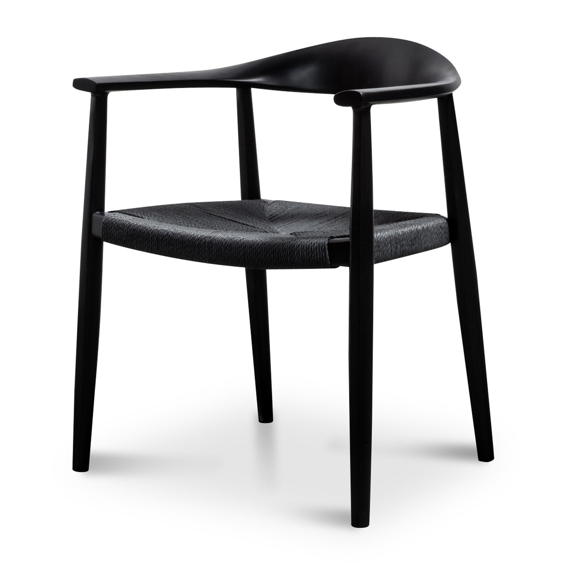 Set of 2 - Sunday Round Dining Armchair - Full Black