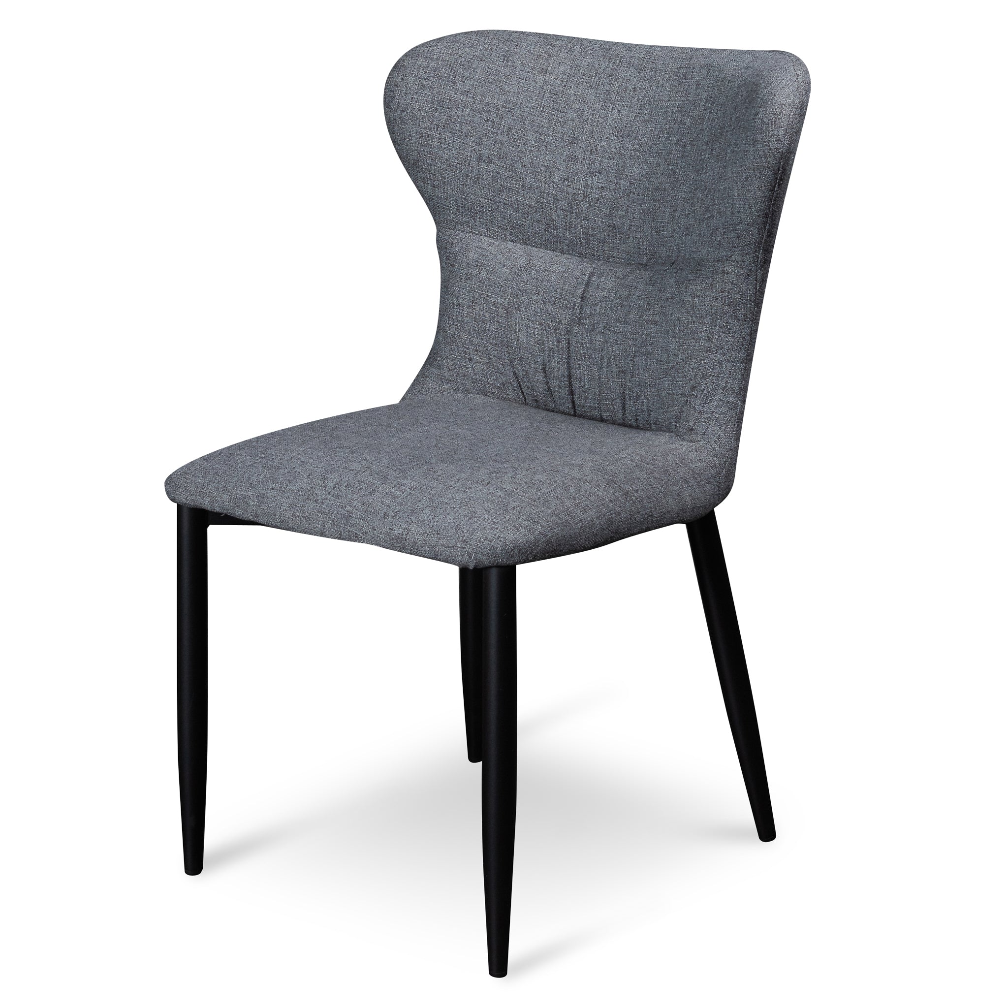 Fabric Dining Chair - Pebble Grey with Black Legs (Clearance)