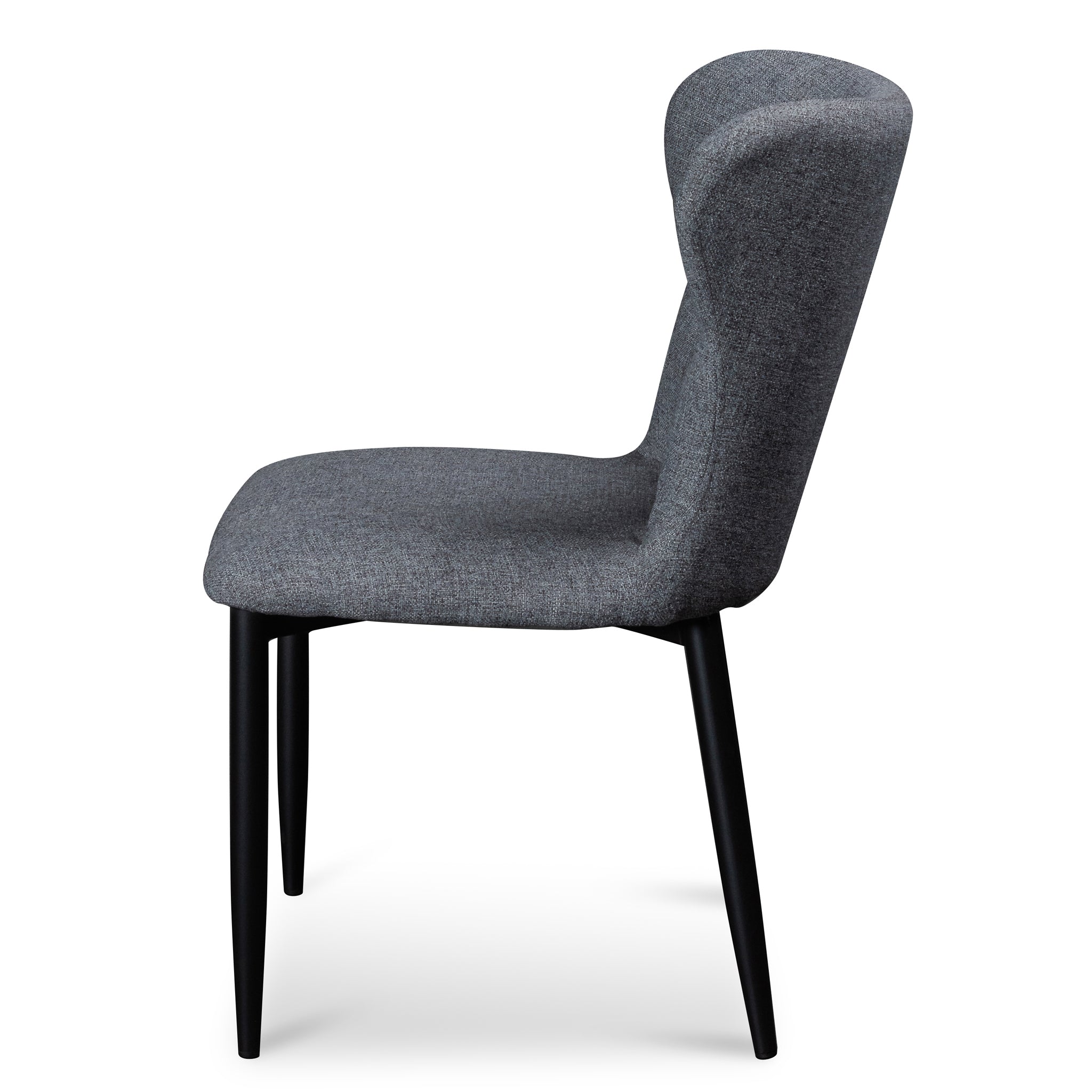 Fabric Dining Chair - Pebble Grey with Black Legs (Clearance) - image 4