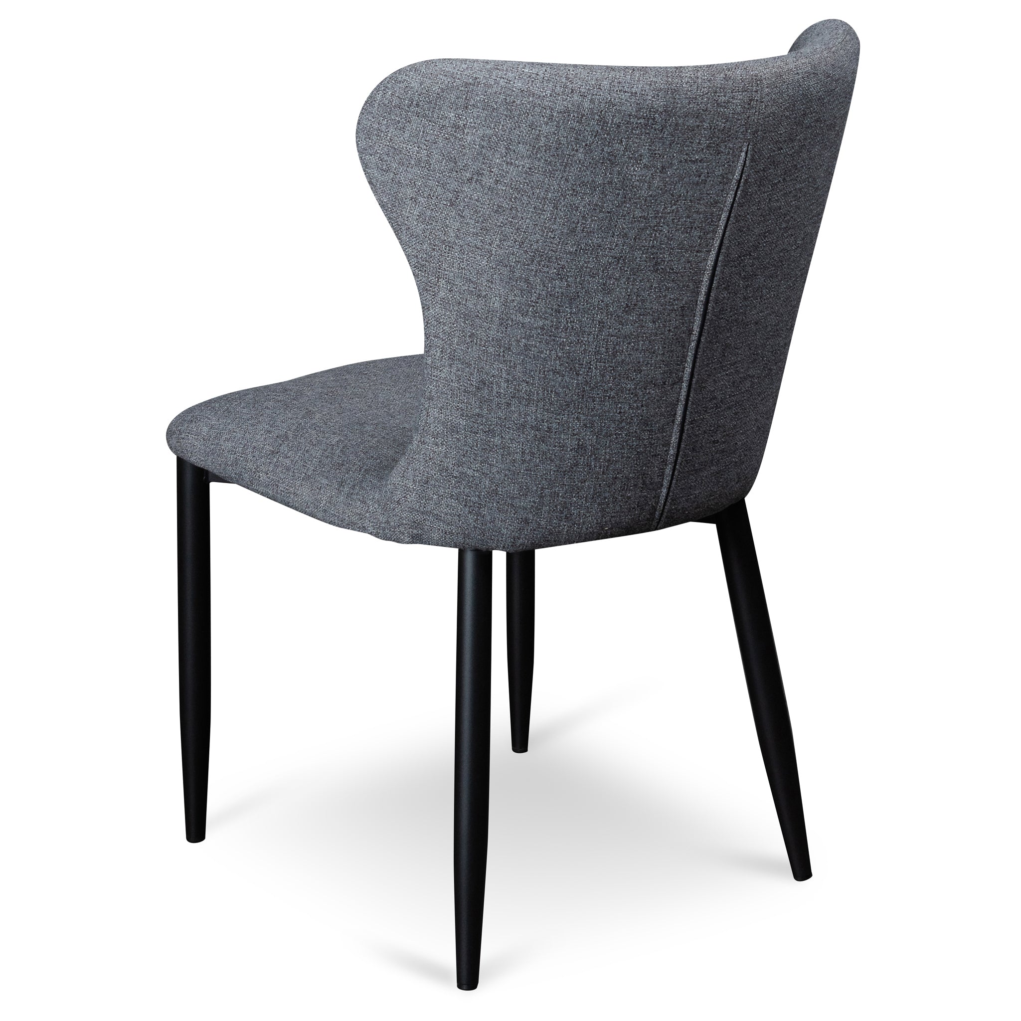 Fabric Dining Chair - Pebble Grey with Black Legs (Clearance) - image 5