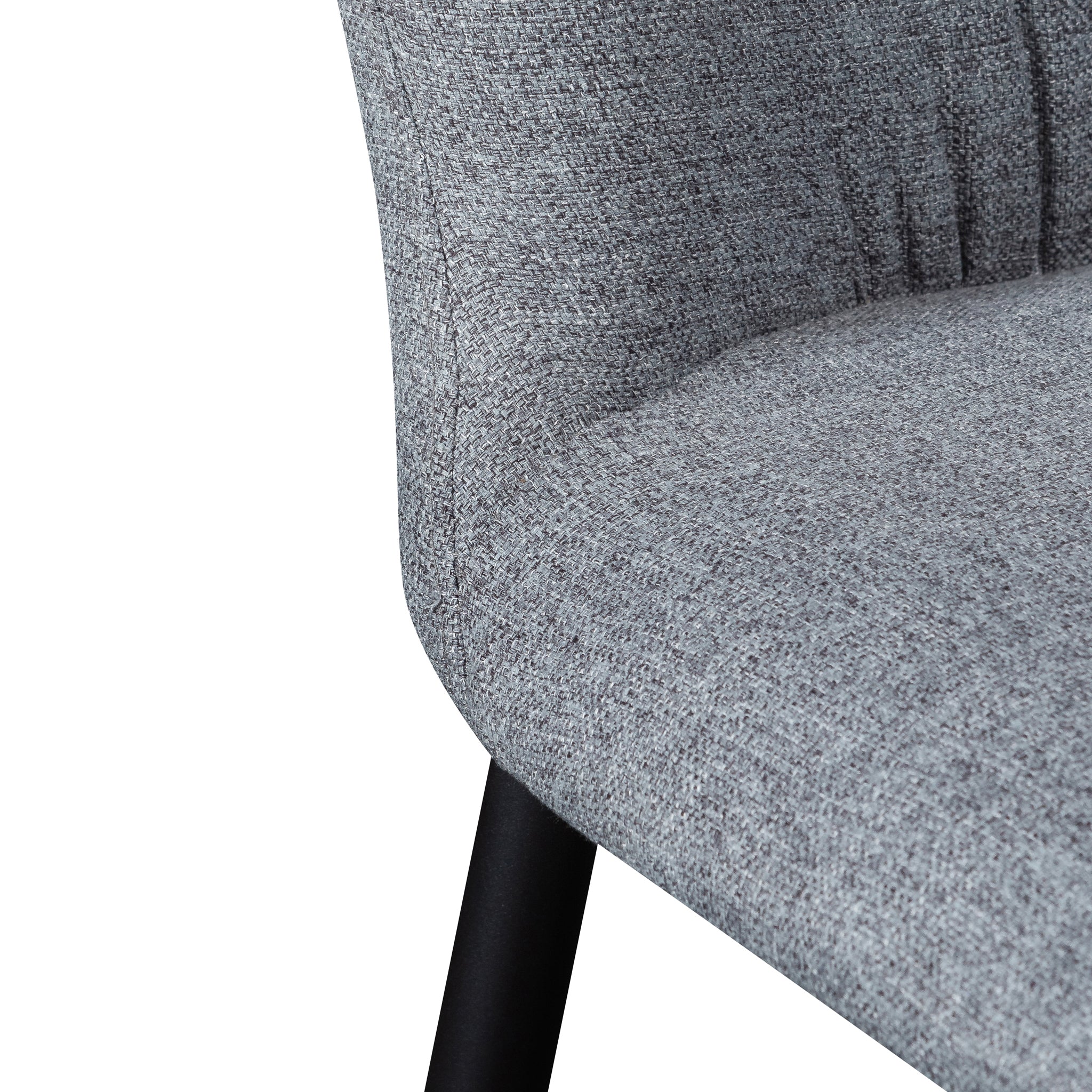 Fabric Dining Chair - Pebble Grey with Black Legs (Clearance) - image 7