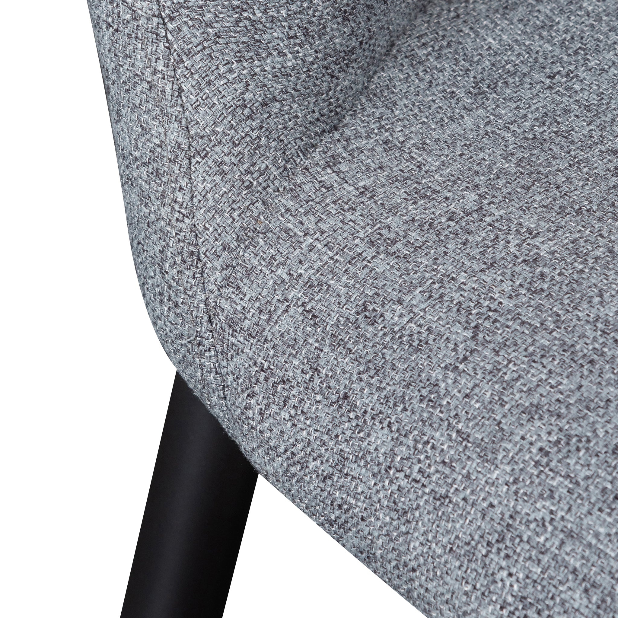 Fabric Dining Chair - Pebble Grey with Black Legs (Clearance) - image 8