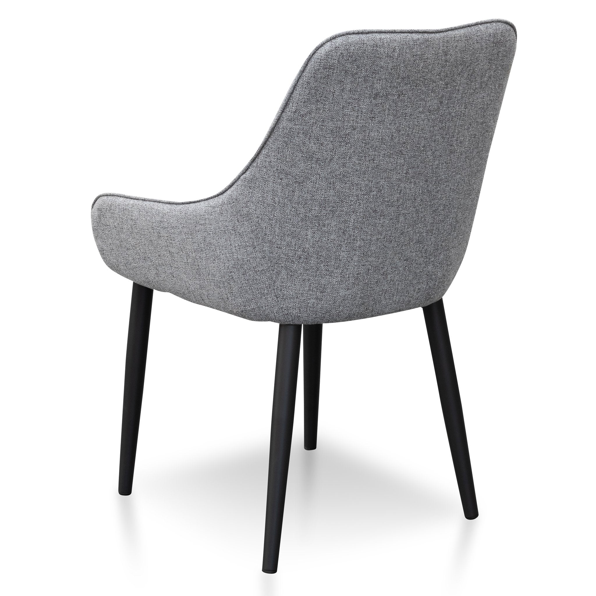 Set of 2 - Acosta Fabric Dining Chair - Pebble Grey in Black Legs