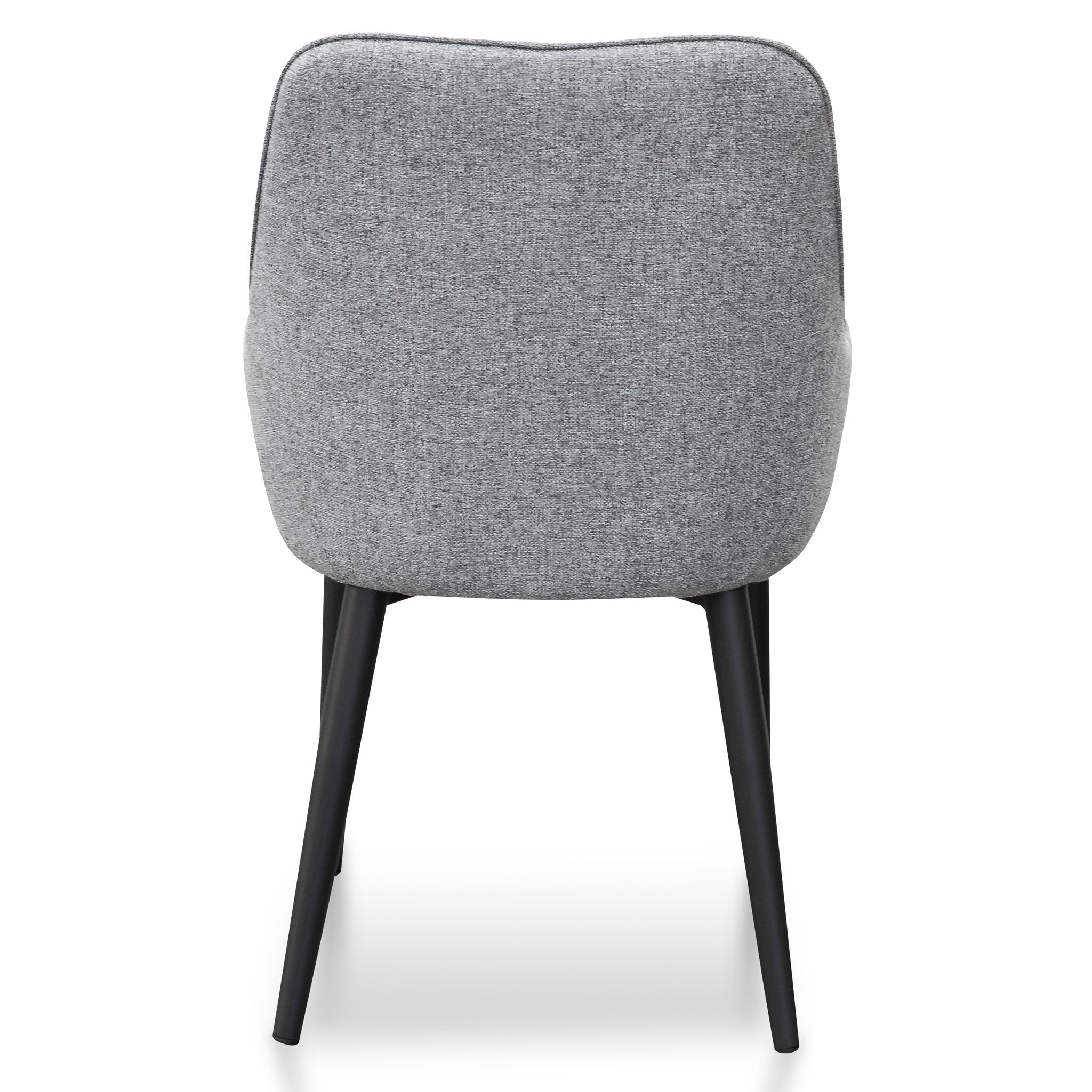 Set of 2 - Acosta Fabric Dining Chair - Pebble Grey in Black Legs