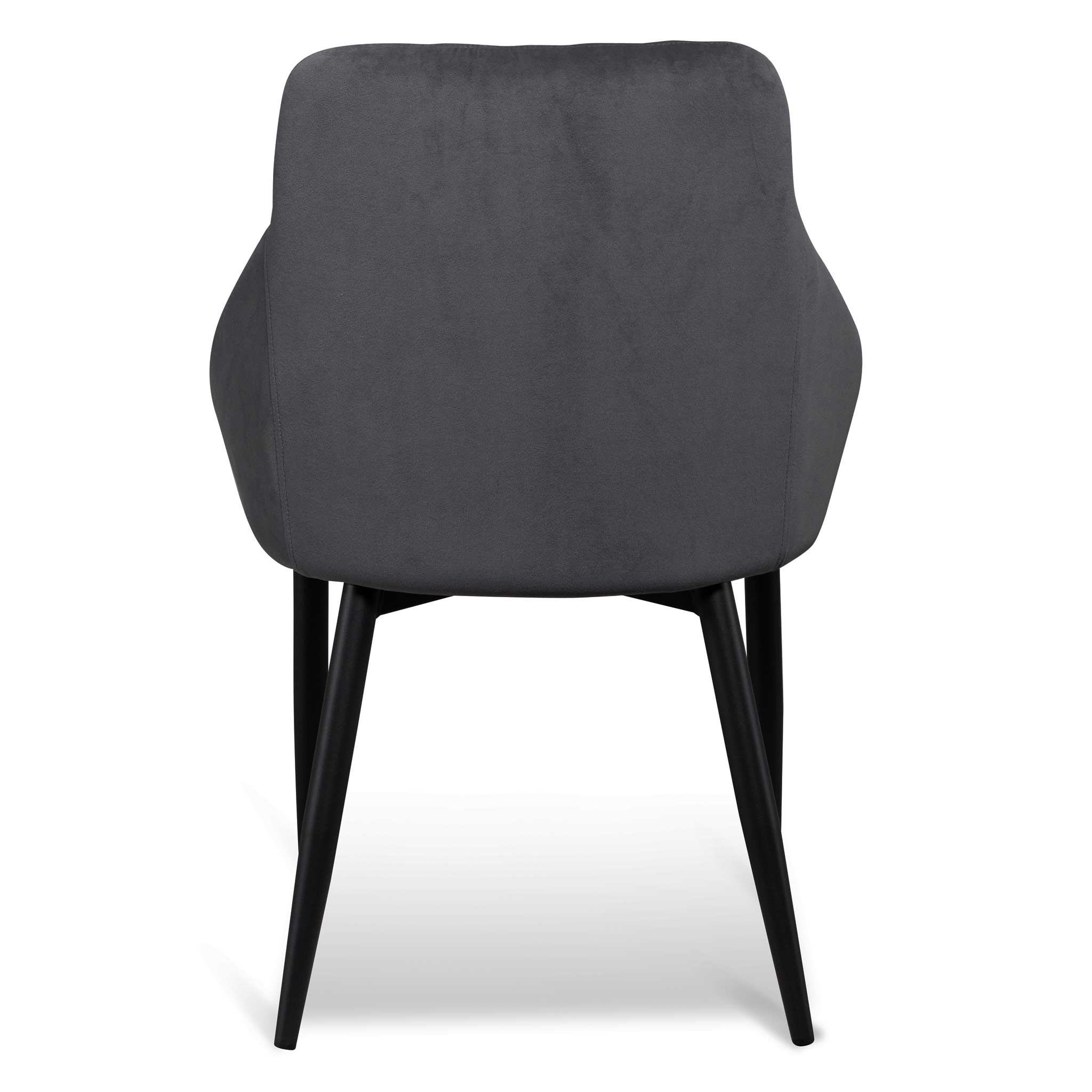 Dining Chair - Grey Velvet in Black Legs (Set of 2) - image 7