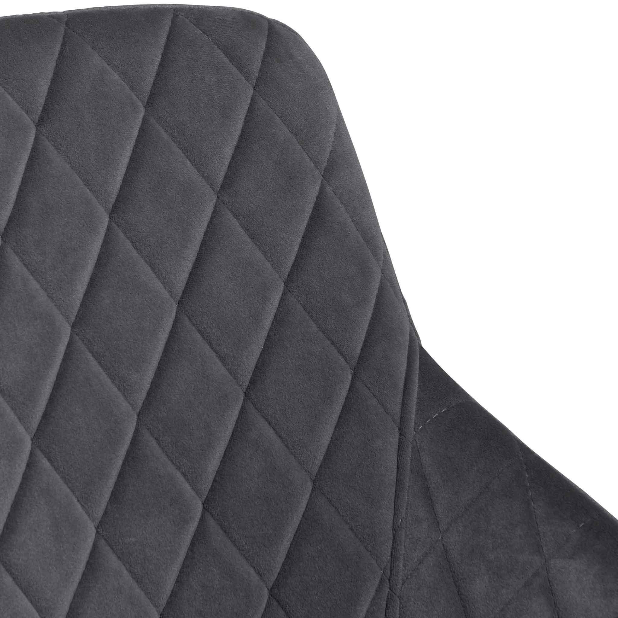 Dining Chair - Grey Velvet in Black Legs (Set of 2) - image 10