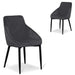 Dining Chair - Grey Velvet in Black Legs (Set of 2)