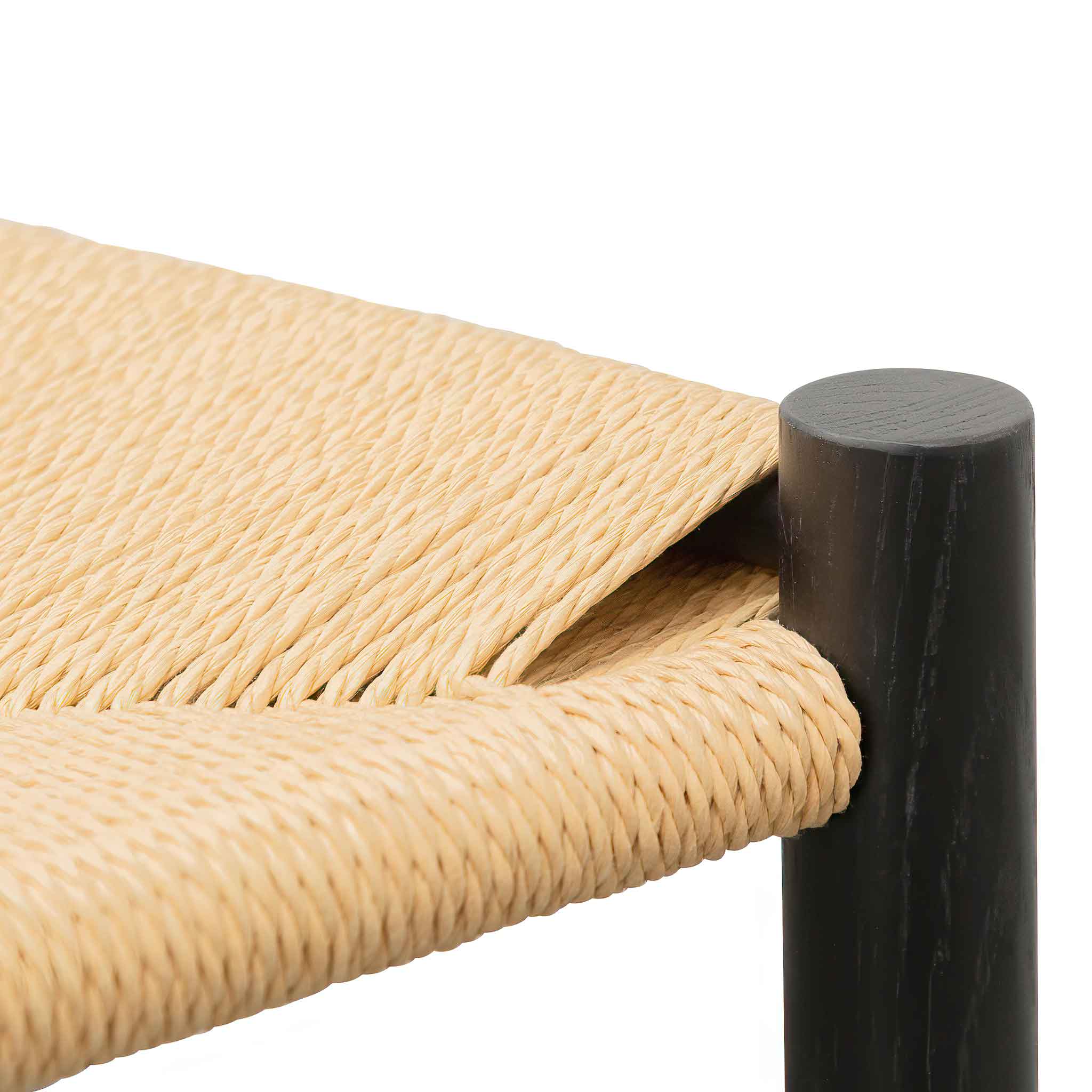 CDC6621-OW Rattan Black Dining Chair - Natural Seat (Set of 2)