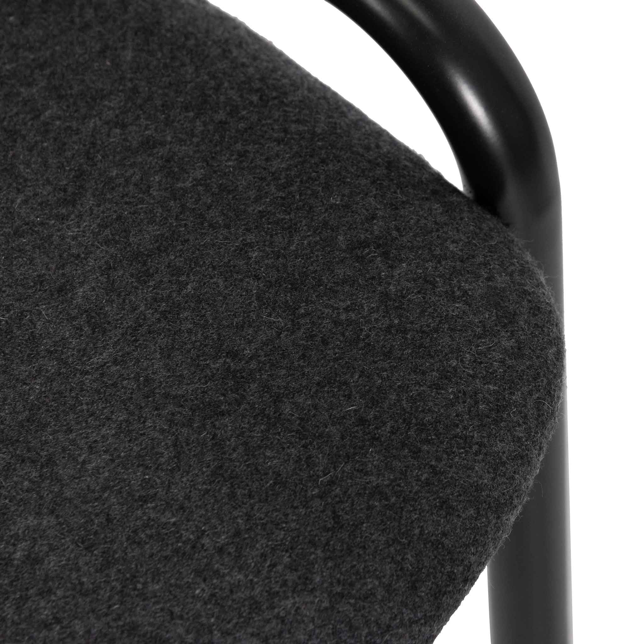 Set of 2 - Florine Fabric Dining Chair - Grey with Rattan Back