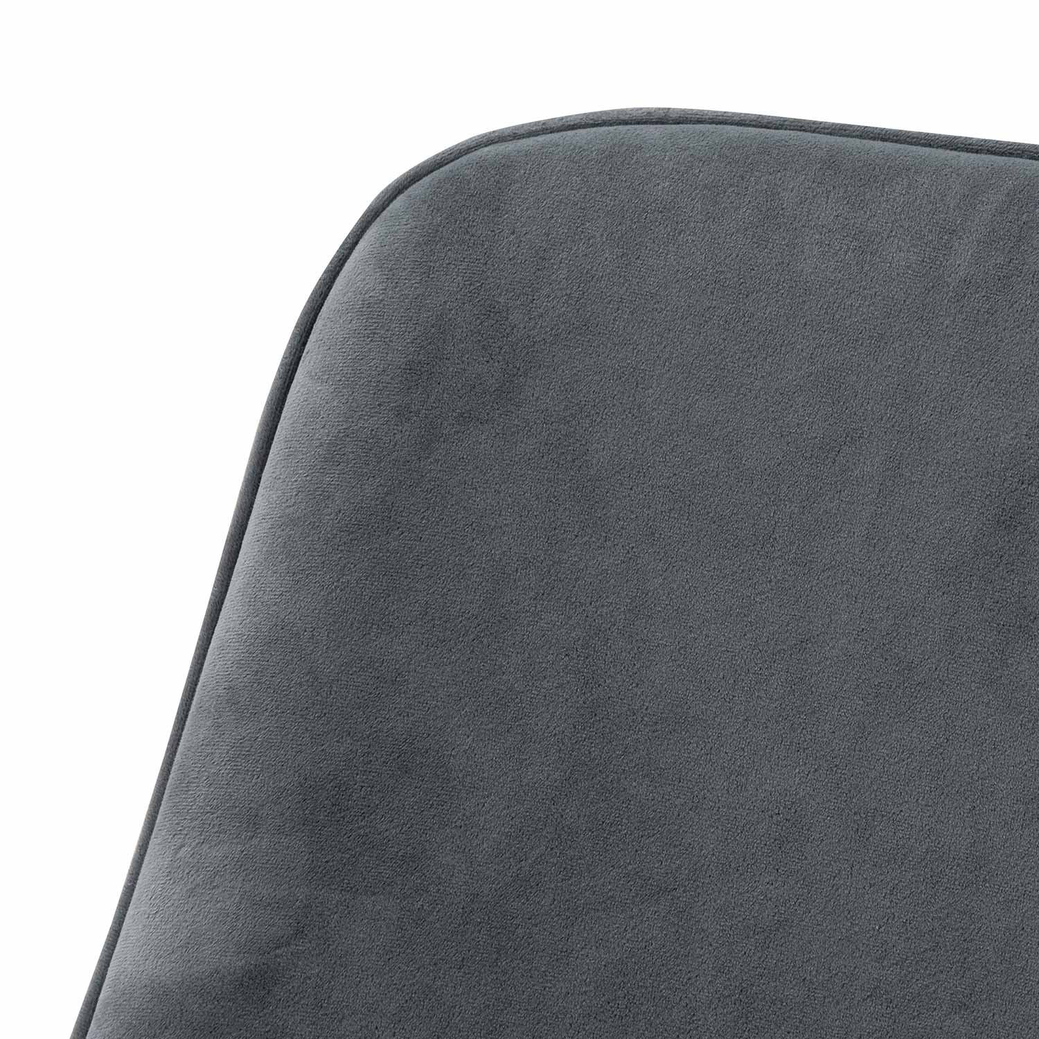 Set of 2 - Acosta Dining Chair - Grey Velvet in Black Legs