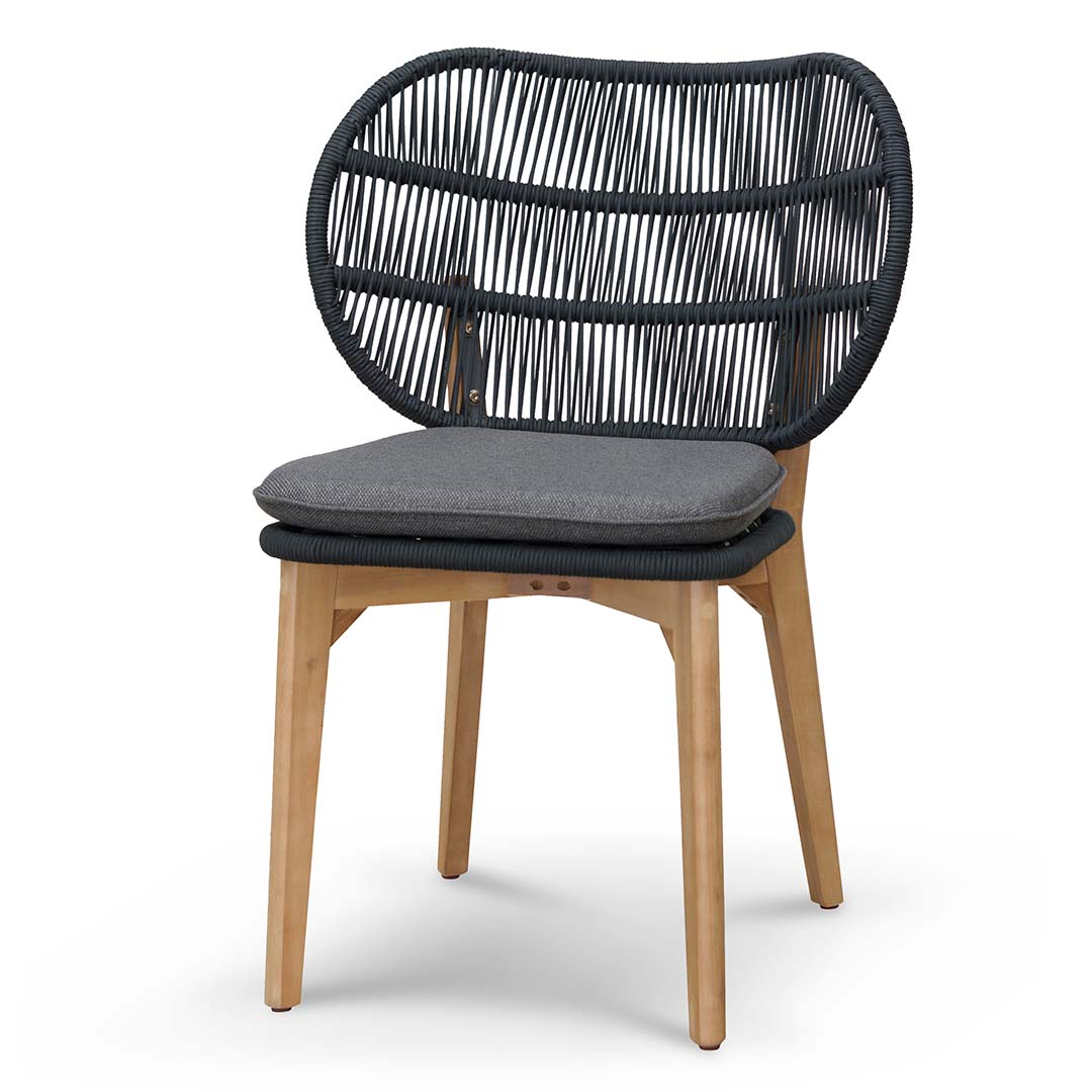 Outdoor Dining Chair - Anthracite Grey Cushion (Set of 2) - image 2
